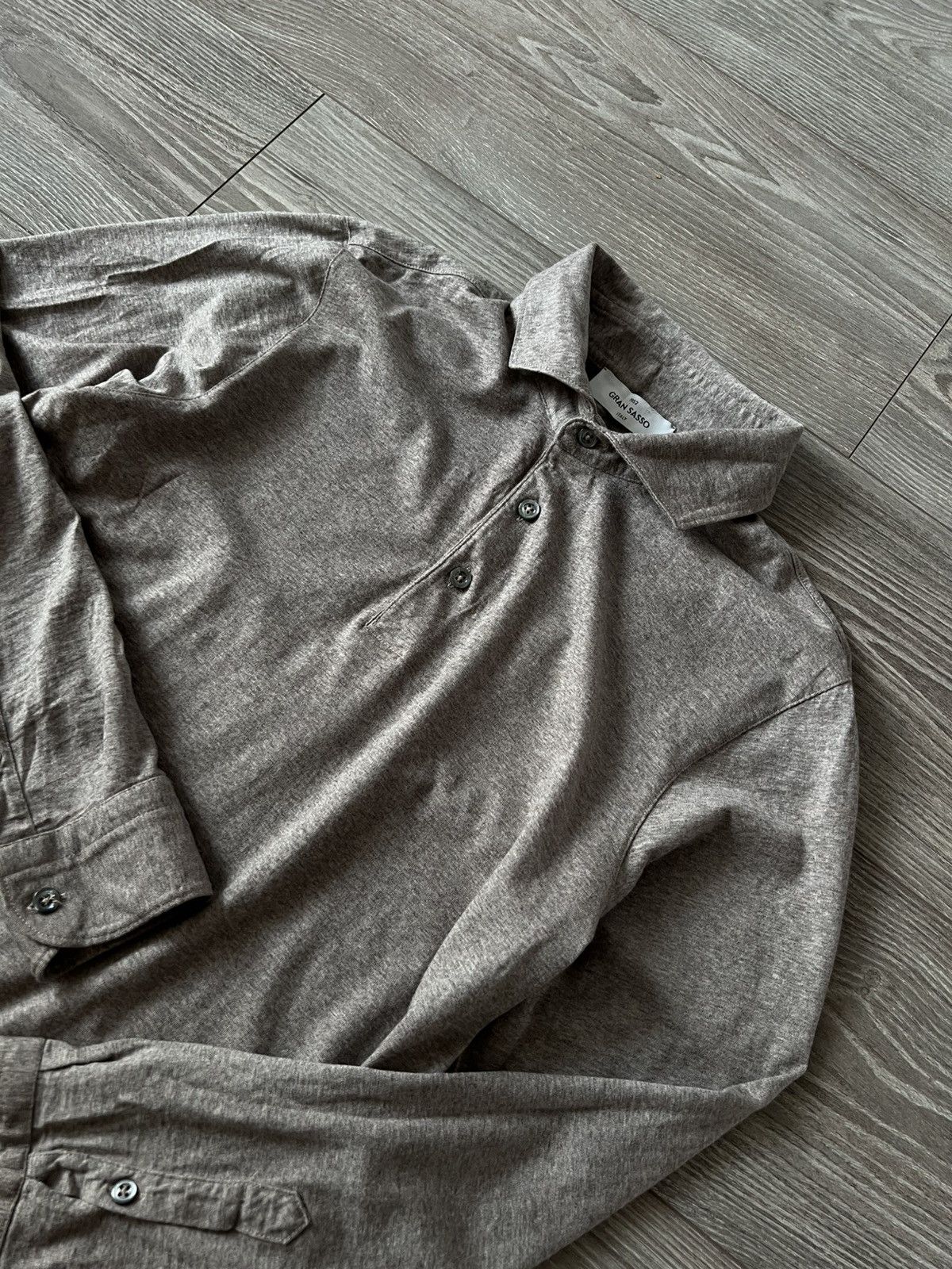 Gran Sasso ‼️Rare Luxury Gran Sasso Italy Virgin Wool 100% Button Polo ‼️ Size US L / EU 52-54 / 3 - 11 Thumbnail