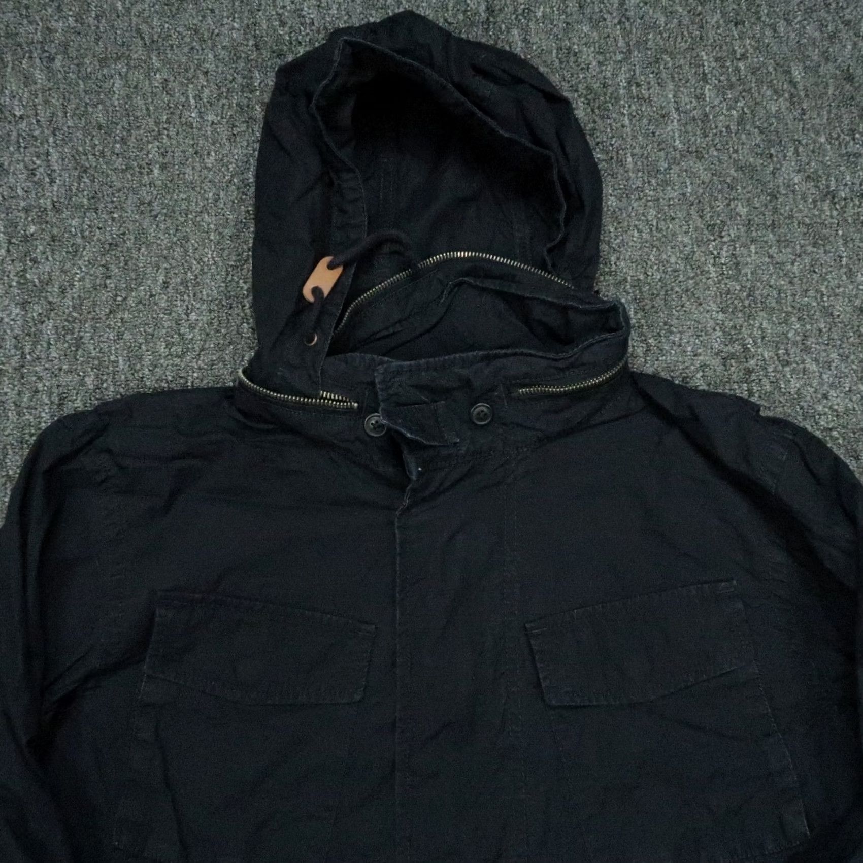 Gap Gap Jacket Mens Large Dark Blue Ripstop Fatigue Zip Hooded Regular Pockets Lining Cotton 90s? Size US L / EU 52-54 / 3 - 2 Thumbnail