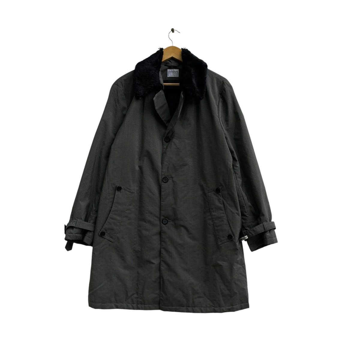 Armani × Designer 💥Armani Collezioni Trench Coat Checked Jacket Size US M / EU 48-50 / 2 - 1 Thumbnail