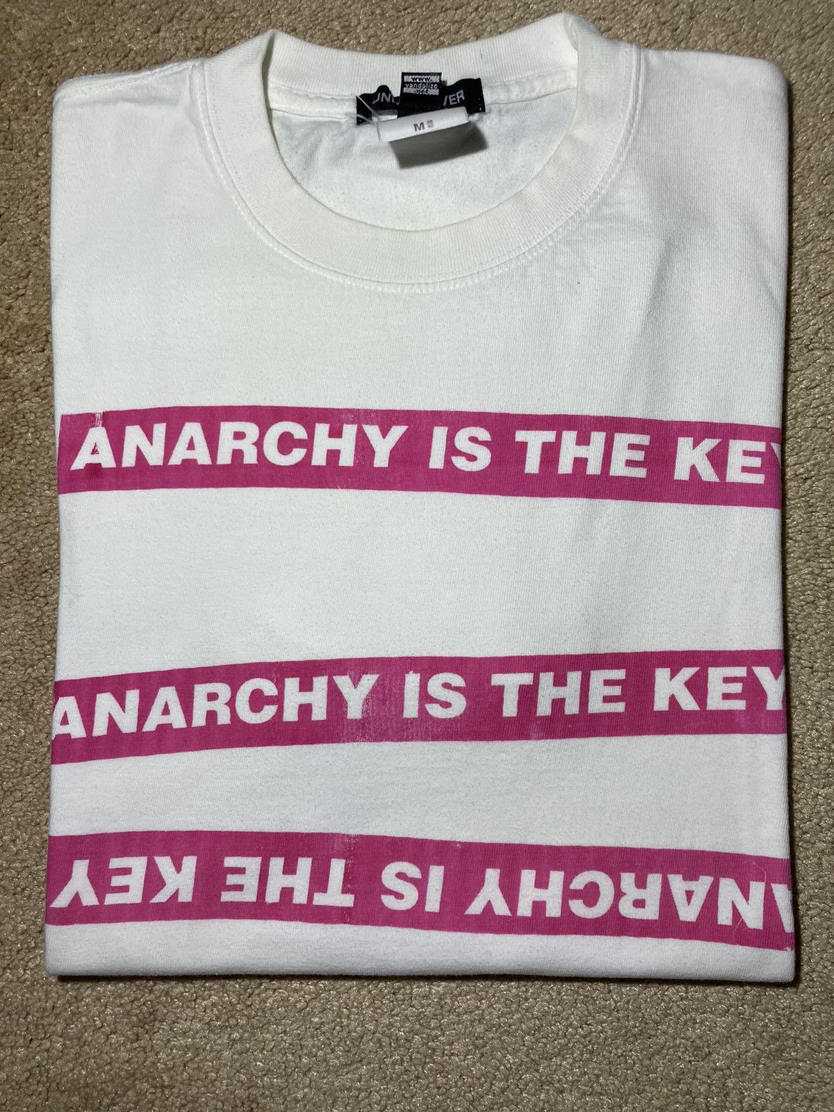 image of Ss06 Undercover Vandalize Anarchy Is The Key 2006 Tee Punk in White, Men's (Size Medium)