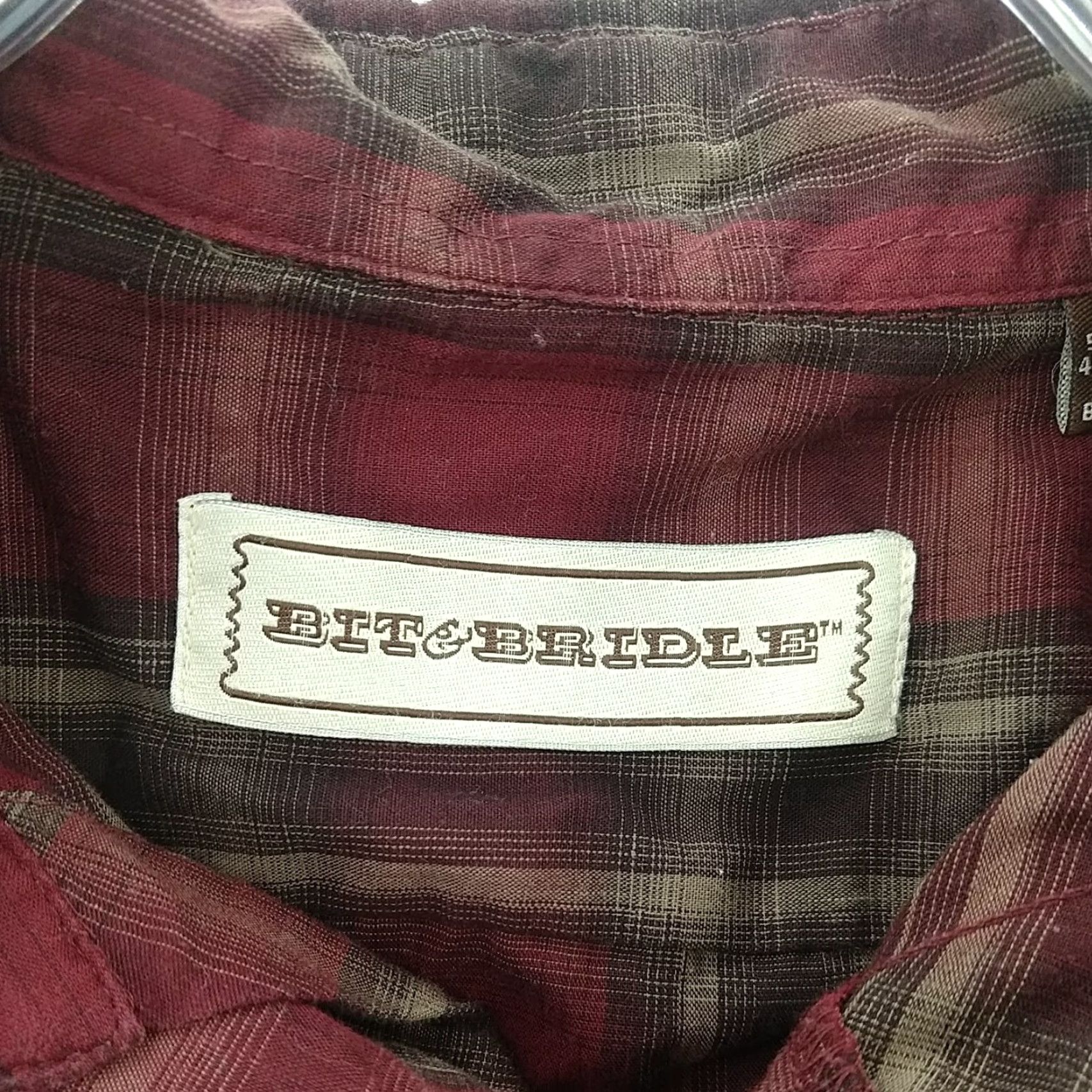 Vintage Bit & Bridle Western Shirt Mens M Plaid Pearl Snap Long Sleeve Button-Up Cowboys Shirt Size US M / EU 48-50 / 2 - 6 Thumbnail