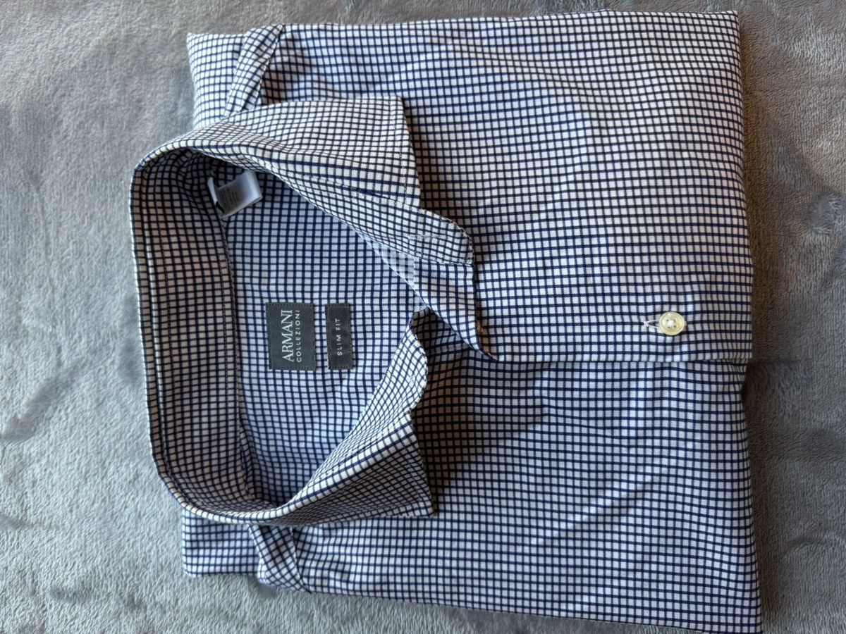 Armani Armani Collezioni Men’s Slim Fit Dress Shirt – Size 42 /16.5 Size US M / EU 48-50 / 2 - 4 Thumbnail