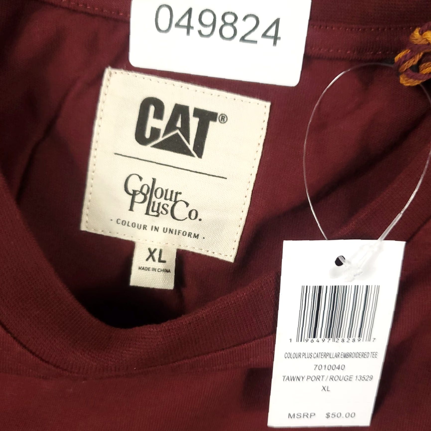Vintage CAT X Colour Plus Co T Shirt Mens XL Red Crew Neck Short Sleeve Cotton Logo T-Shirt 80s 90s Sports Classic Mens Size US XL / EU 56 / 4 - 7 Thumbnail