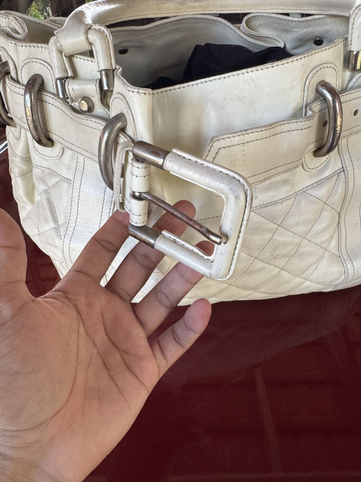 Burberry Burberry Belt White Quilted Leather Tote Bag Size ONE SIZE - 11 Thumbnail