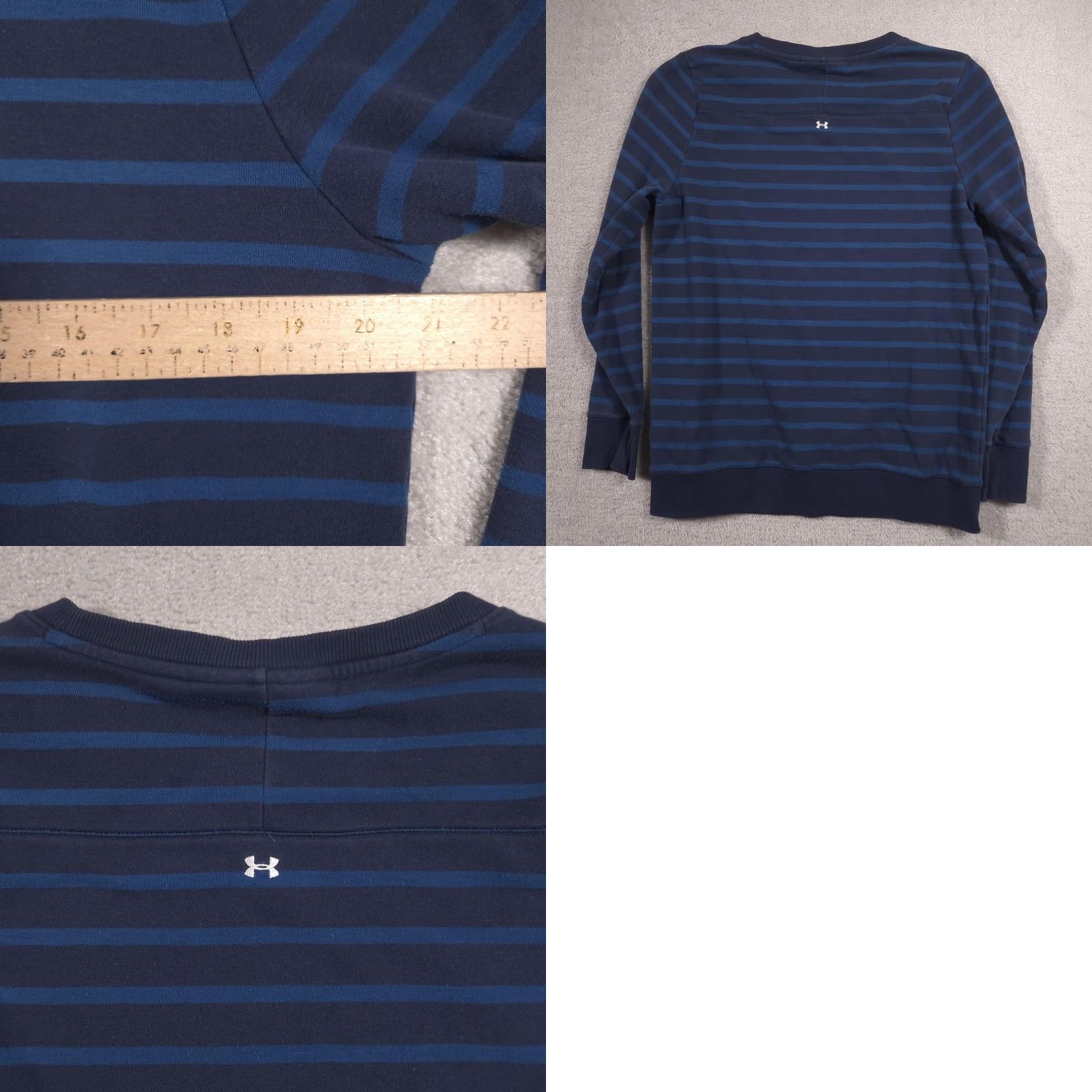 Under Armour Under Armour Fish Sweatshirt Mens Large Blue Striped Pullover Logo Outdoor Size US L / EU 52-54 / 3 - 9 Thumbnail