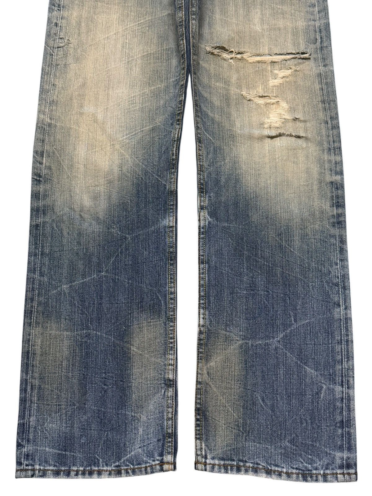 If Six Was Nine Vintage Japanese Brand Mud Wash Faded Distress Straight Leg Size US 34 / EU 50 - 7 Thumbnail