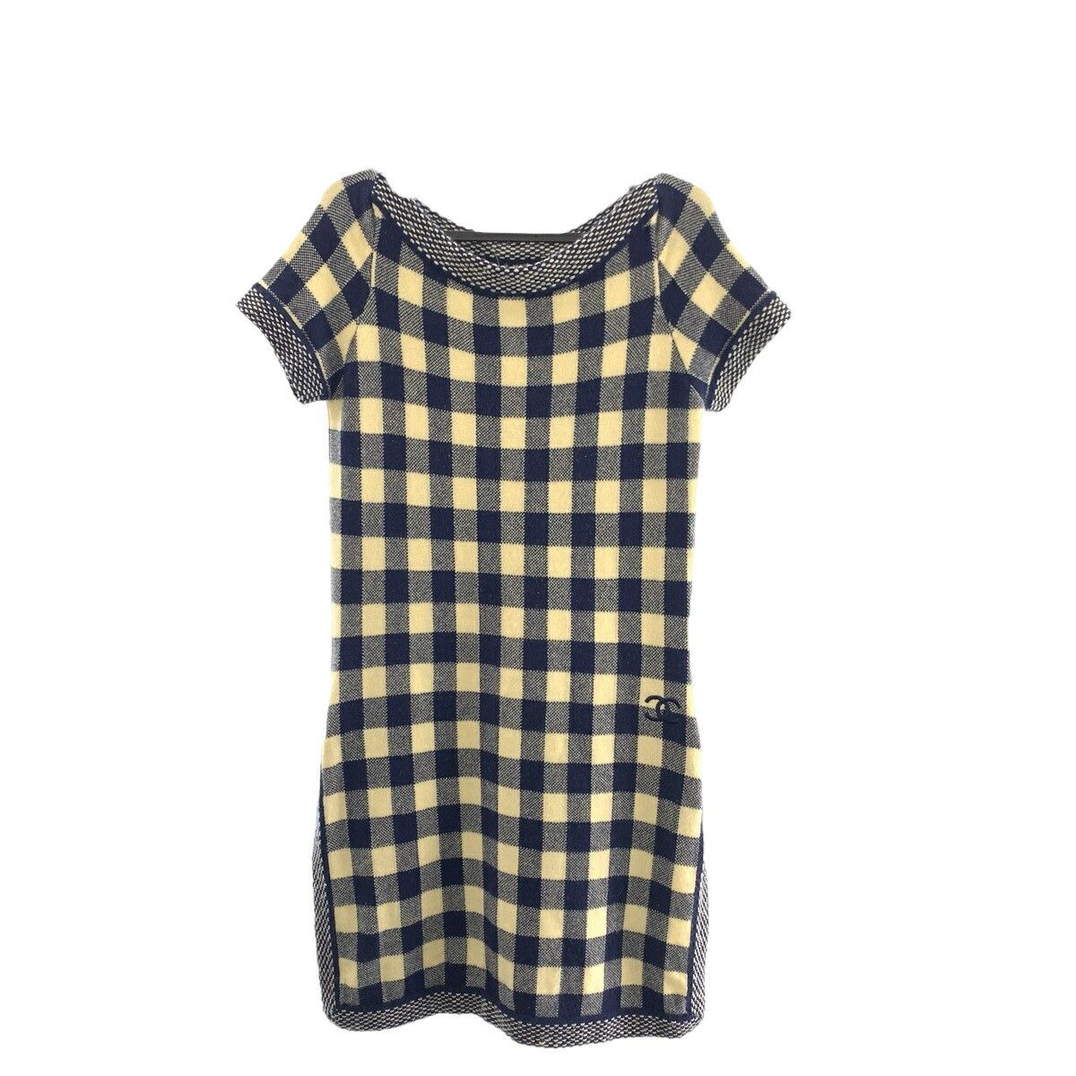 Chanel Chanel CHANEL Coco Mark Check Cashmere Dress Textile Dresses P40300K02908 DUTY FREE for USA Size ONE SIZE - 1 Thumbnail