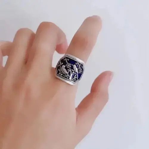 Japanese Brand Vintage Birds Engraving Adjustable Ring Size ONE SIZE - 5 Thumbnail