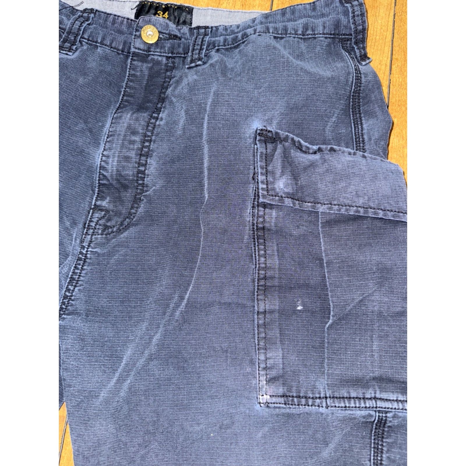 Vintage 10.Deep Cargo Shorts Navy Blue Mens Size 34 Utility Streetwear Skater Military Outdoors Hiking Cotton Cargo Boys/Girls? Size US 34 / EU 50 - 3 Thumbnail