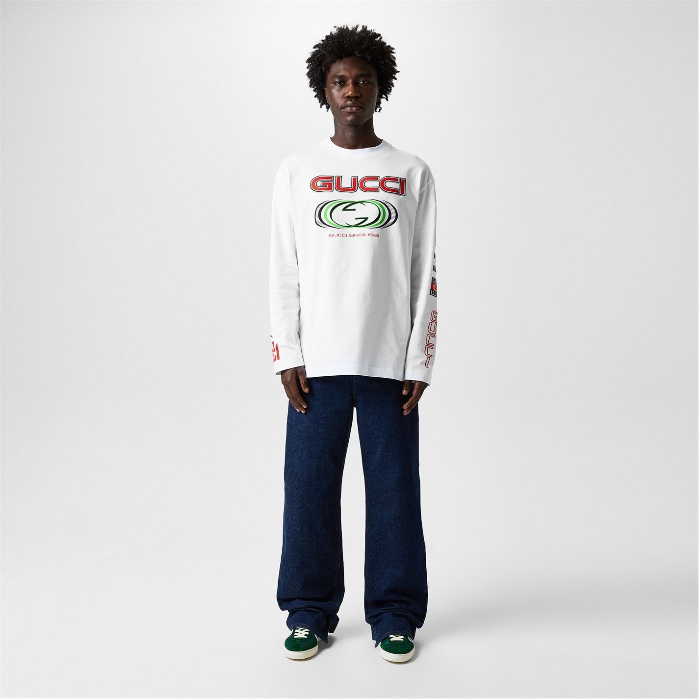 Gucci GUCCI Logo Print Long Sleeve T-Shirt Size US XL / EU 56 / 4 - 5 Thumbnail