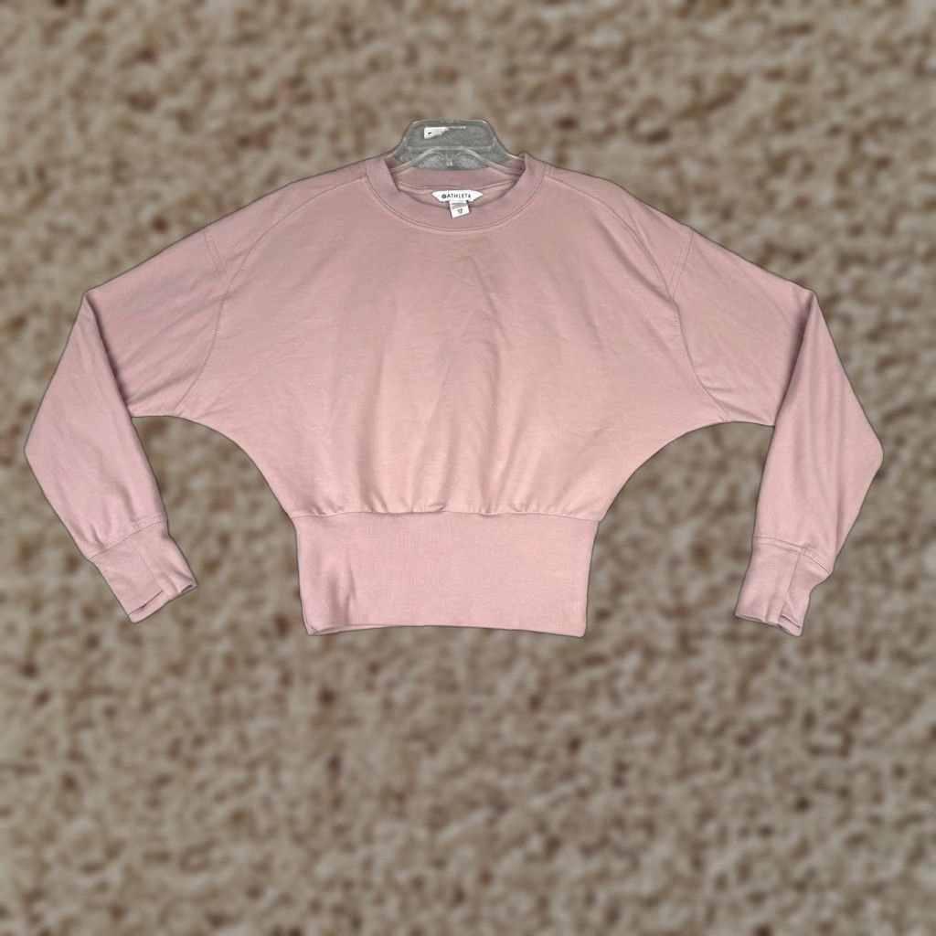 Athleta Athleta Sweater Womens XS Pink Dolman Sleeve Crew Pullover Cropped Knit Pullover Casual Fall Winter Size XS / US 0-2 / IT 36-38 - 1 Thumbnail
