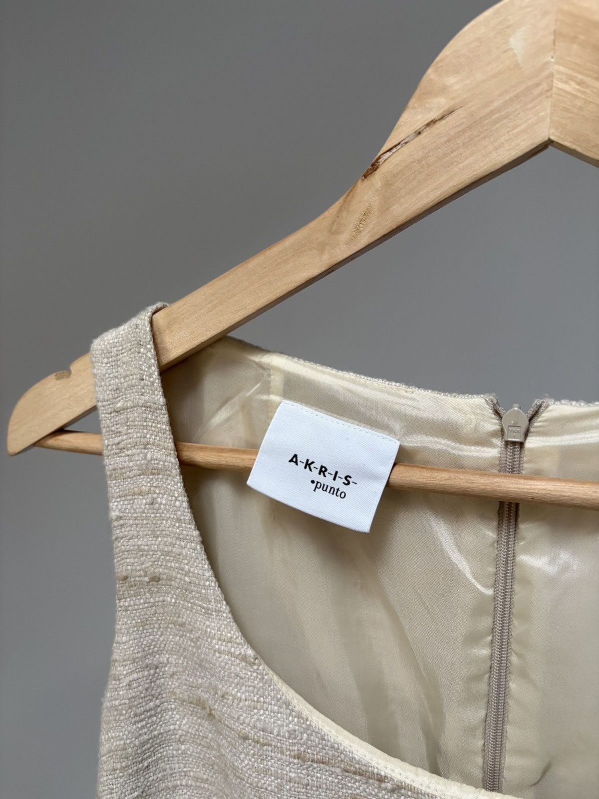 Akris Akris Punto 100% Silk Raw Silk Dress Beige Sleeveless US 4 Size S / US 4 / IT 40 - 12 Thumbnail