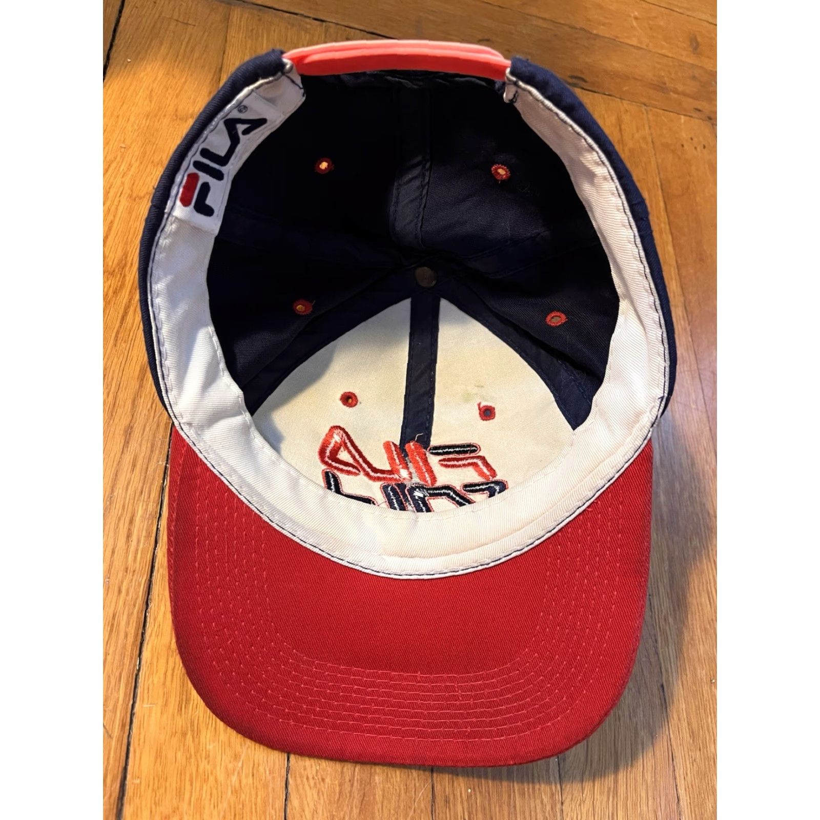 Fila VINTAGE FILA Snapback Hat Cap Blue 90s Mens One Size Adjustable Twill Spell Out Size ONE SIZE - 7 Thumbnail