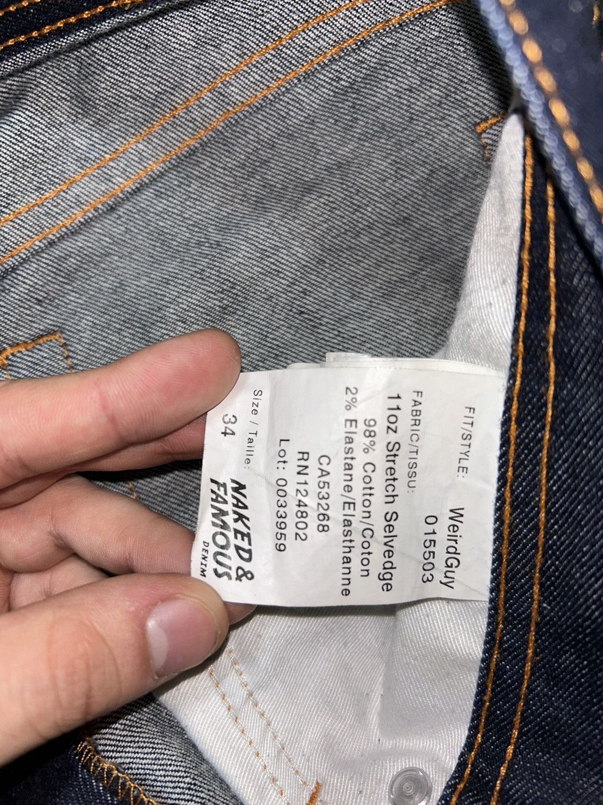 Naked & Famous Naked & Famous ‘11 oz Stretch Selvedge’ weird guy Size US 34 / EU 50 - 3 Thumbnail
