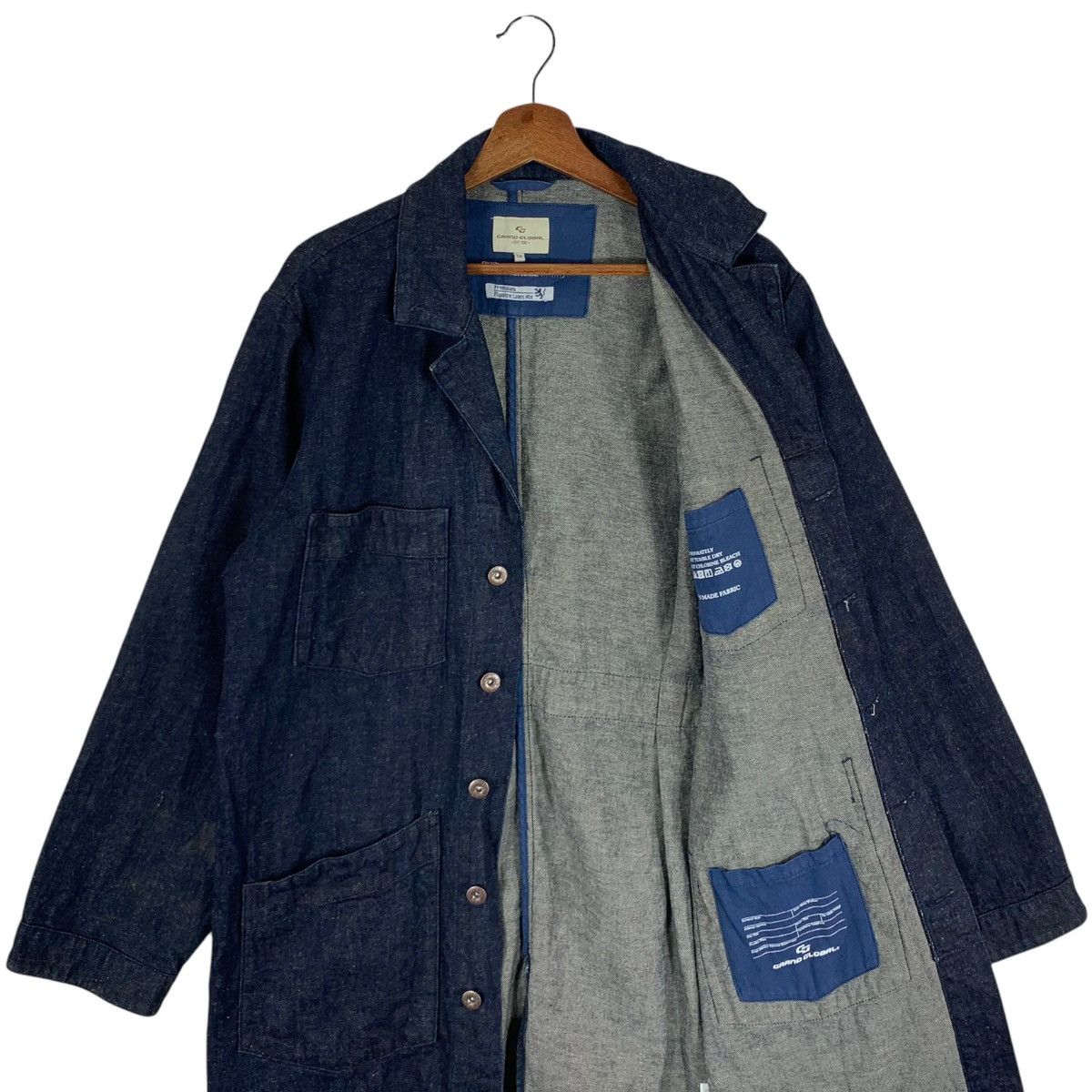 Blue Blue Japan × Japanese Brand VINTAGE GRAND GLOBAL OKAYAMA PREMIUM DENIM BUTTON JACKET Size US M / EU 48-50 / 2 - 3 Thumbnail