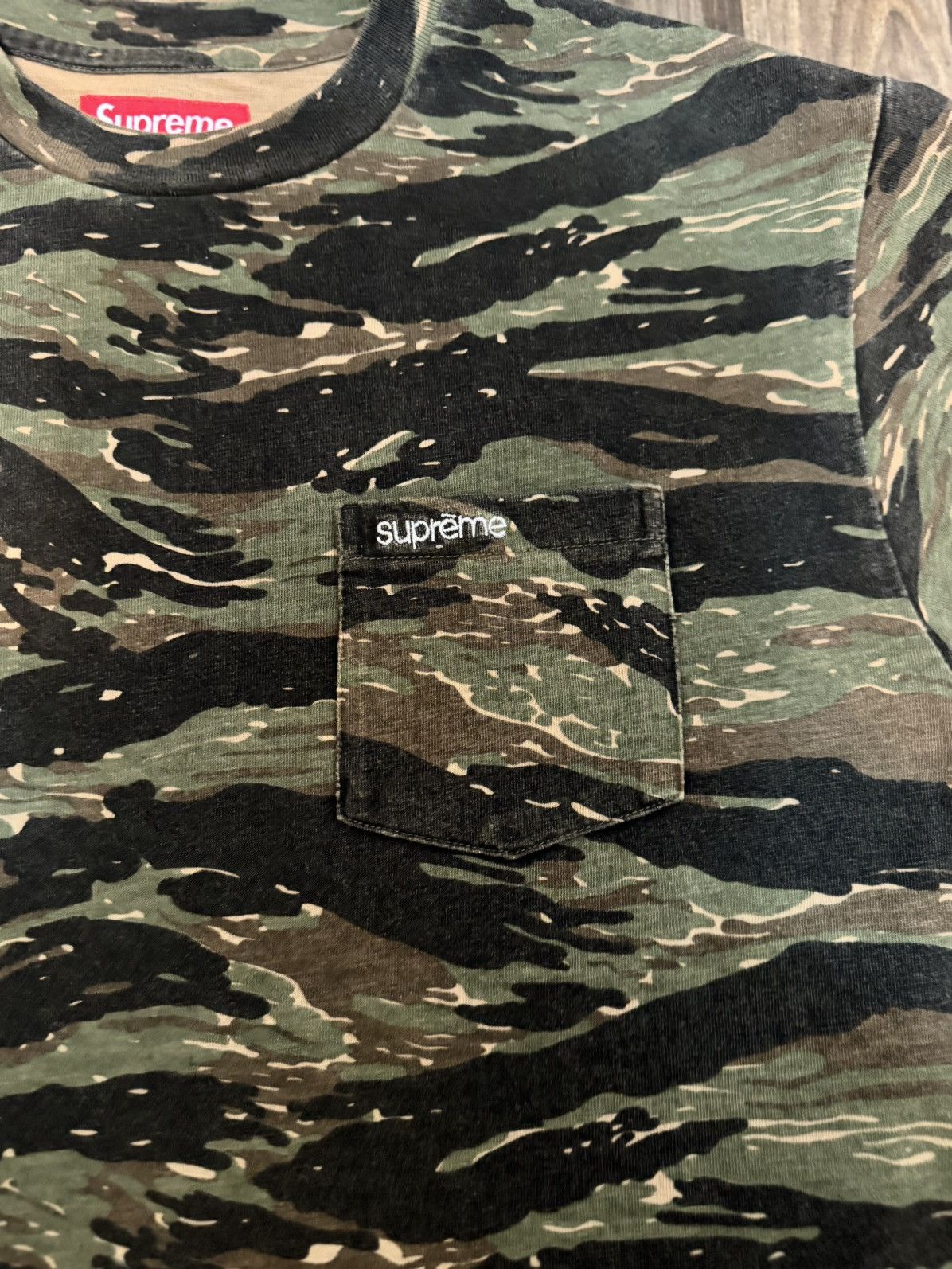 Supreme Supreme S/S Pocket Tee Tiger Camo | Grailed