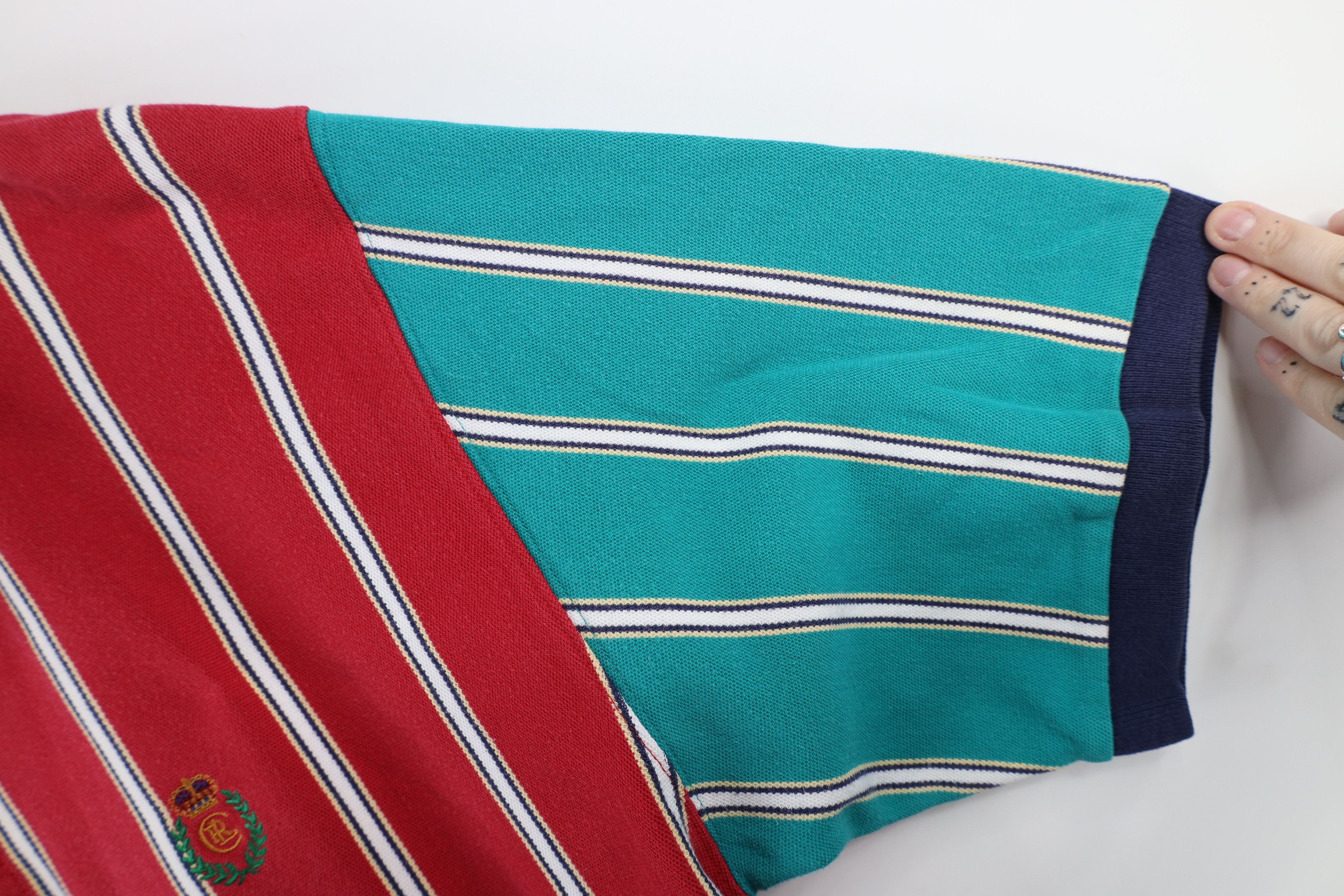 Ralph Lauren Vintage 90s Chaps Ralph Lauren Rainbow Striped Rugby Polo Size US L / EU 52-54 / 3 - 7 Thumbnail