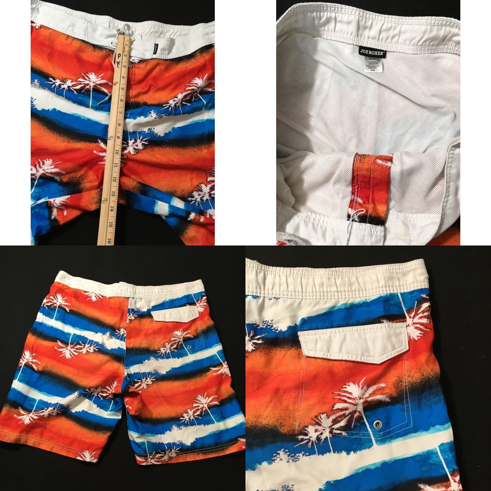 Joe Boxer Joe Boxer Board Shorts Mens Large palms tropical Lined Swim Trunks Size US 33 - 9 Thumbnail