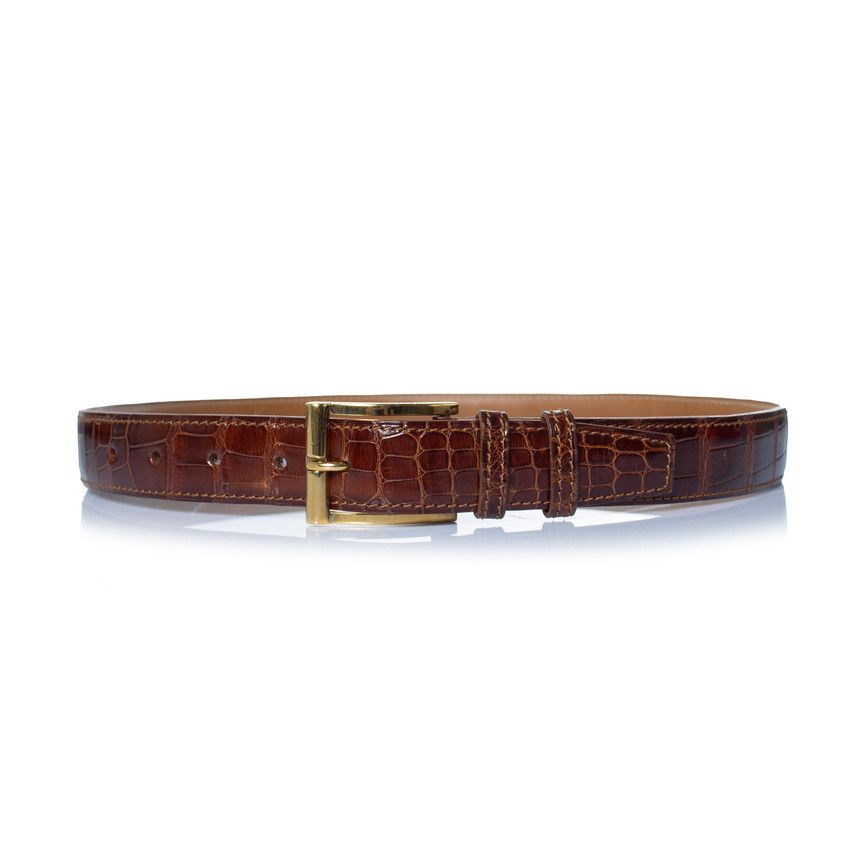 J.M. Weston J M Weston, crocodile leather belt in brown Size ONE SIZE - 1 Thumbnail
