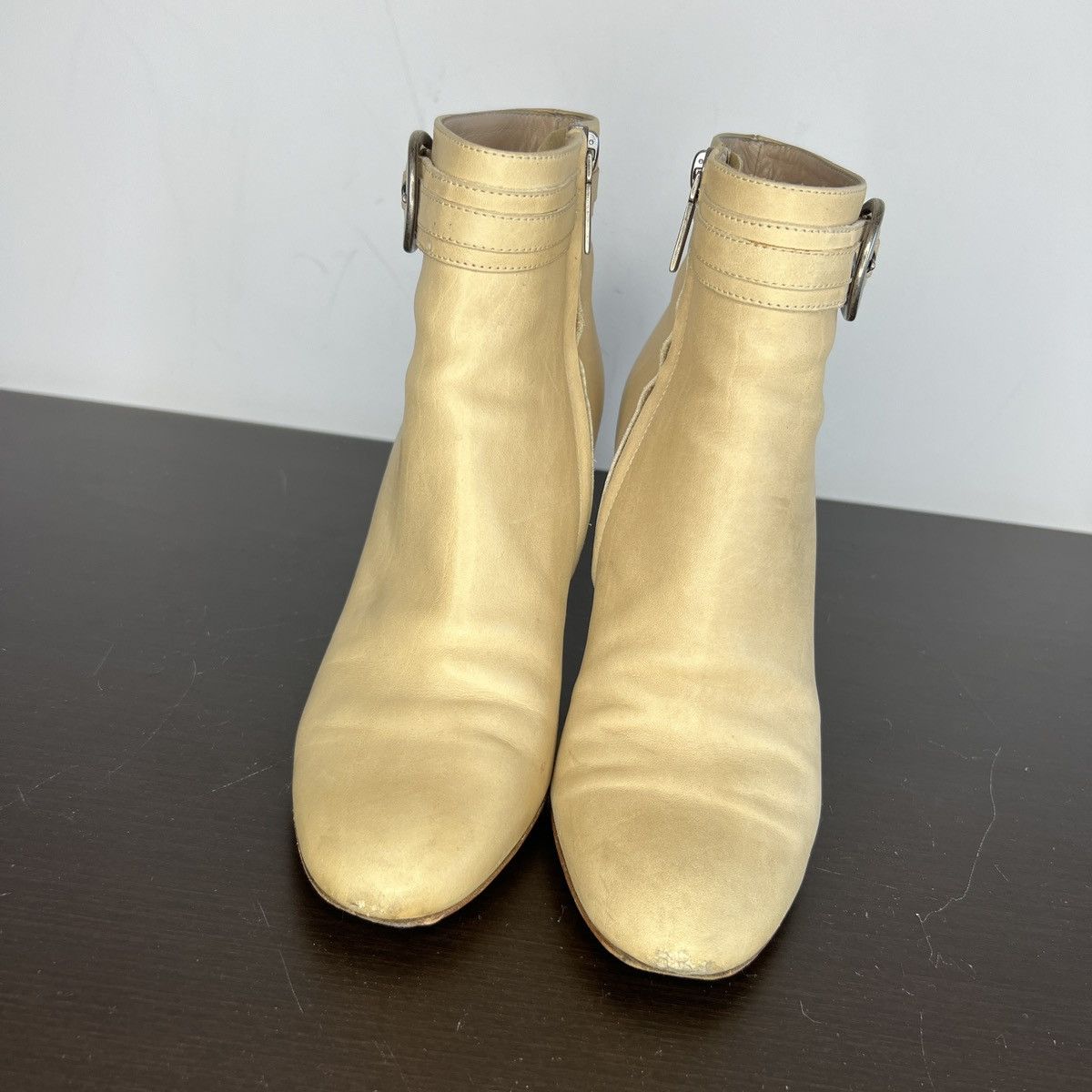 Dior Christian Dior Ankle Buckle Bottine Boots Leather Beige Y2K Size US 6 / IT 36 - 3 Thumbnail