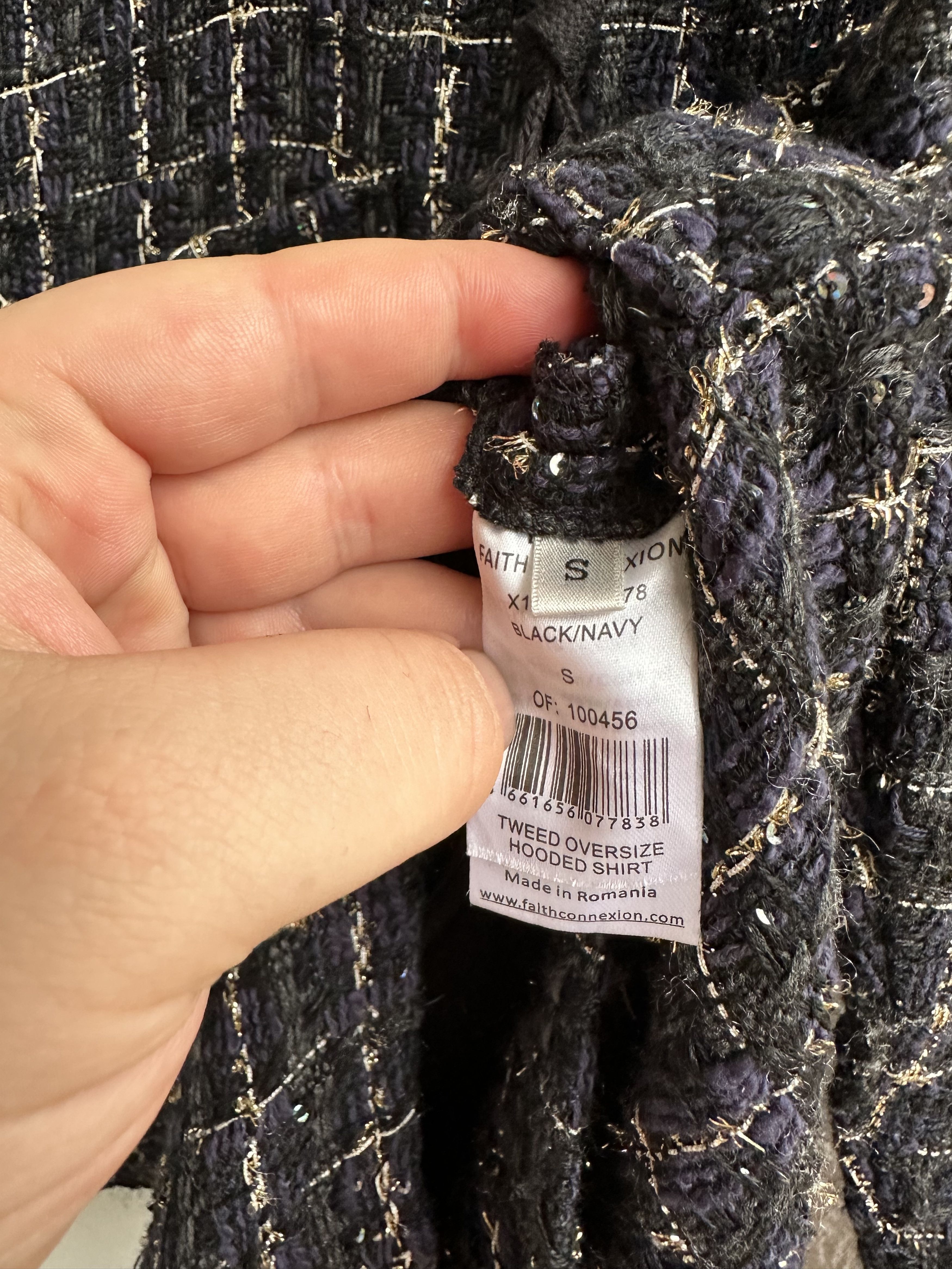 Faith Connexion tweed oversized hooded shirt Size US S / EU 44-46 / 1 - 7 Thumbnail