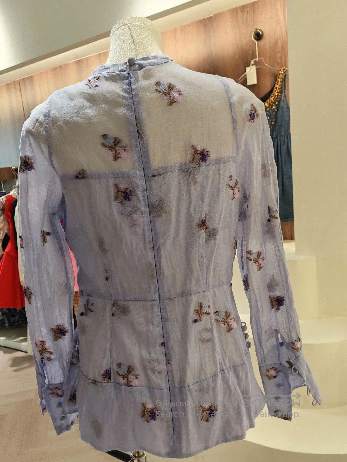 Erdem ERDEM Silk Chiffon Embroidered Top. Size XS / US 0-2 / IT 36-38 - 2 Thumbnail