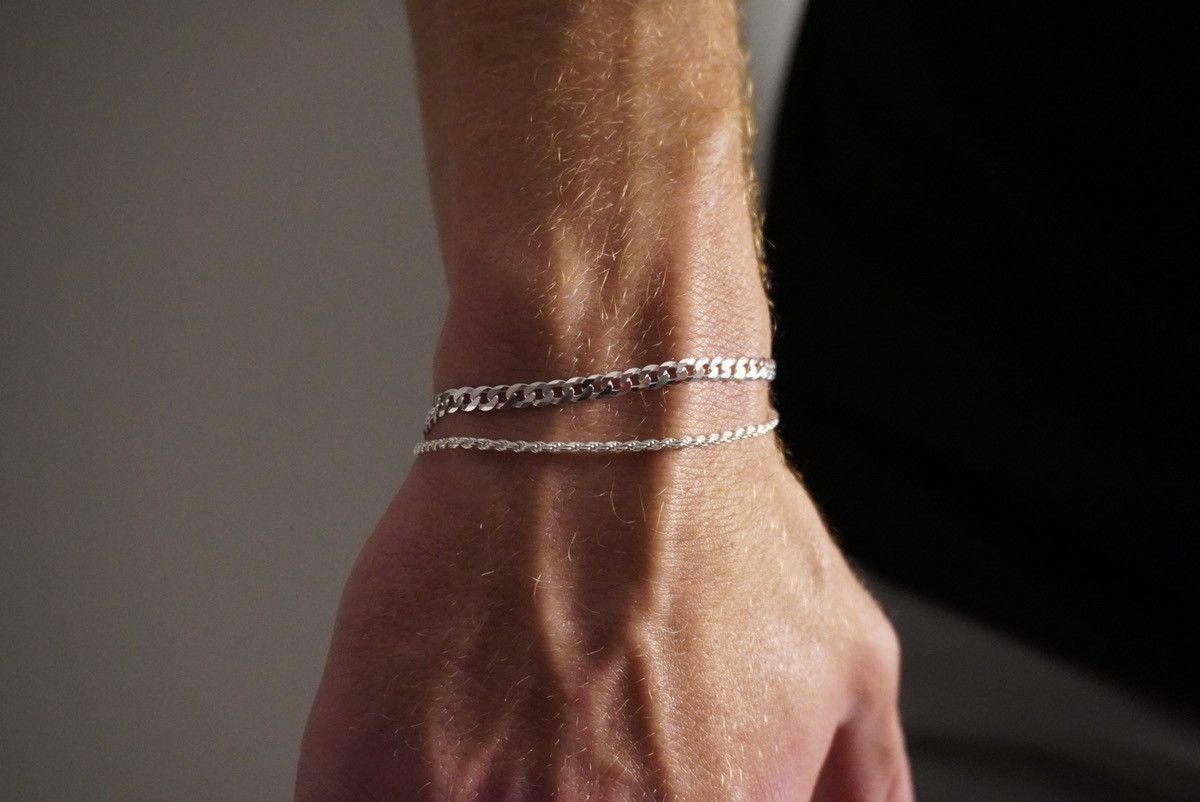 Jewelry Silver Bracelet Stack Solid .925 Silver Bracelet Set 8 Inch Size ONE SIZE - 2 Thumbnail