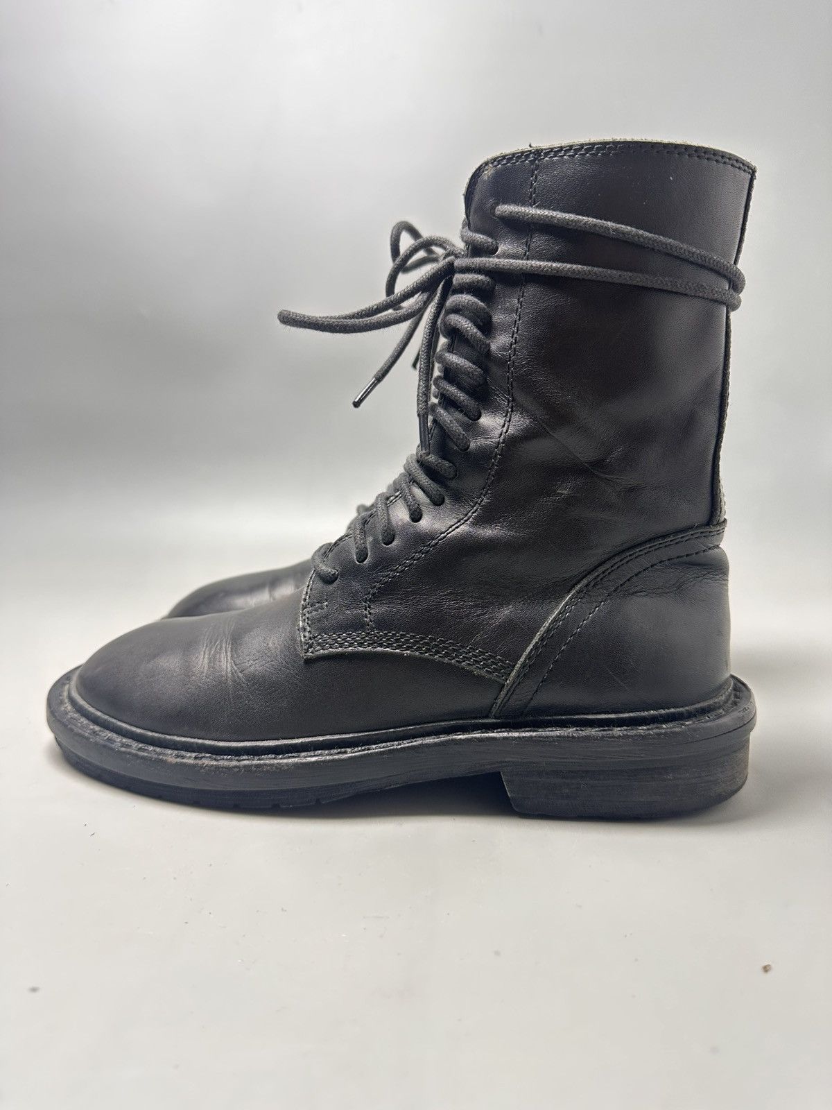 Ann Demeulemeester Ann Demeulemeester - Side Zip Leather Combat Boots Size US 7 / IT 37 - 4 Thumbnail