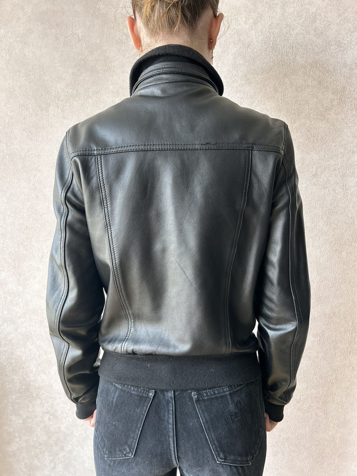 Dolce & Gabbana Dolce Gabbana Sheepskin Leather Moto Biker Jacket Size XS / US 0-2 / IT 36-38 - 5 Thumbnail