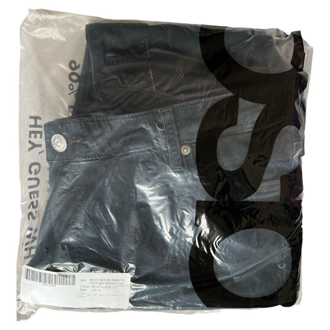 Asos Asos Design Blue Black Maternity Ultimate Skinny Jeans, US6 Size 28" / US 6 / IT 42 - 7 Thumbnail
