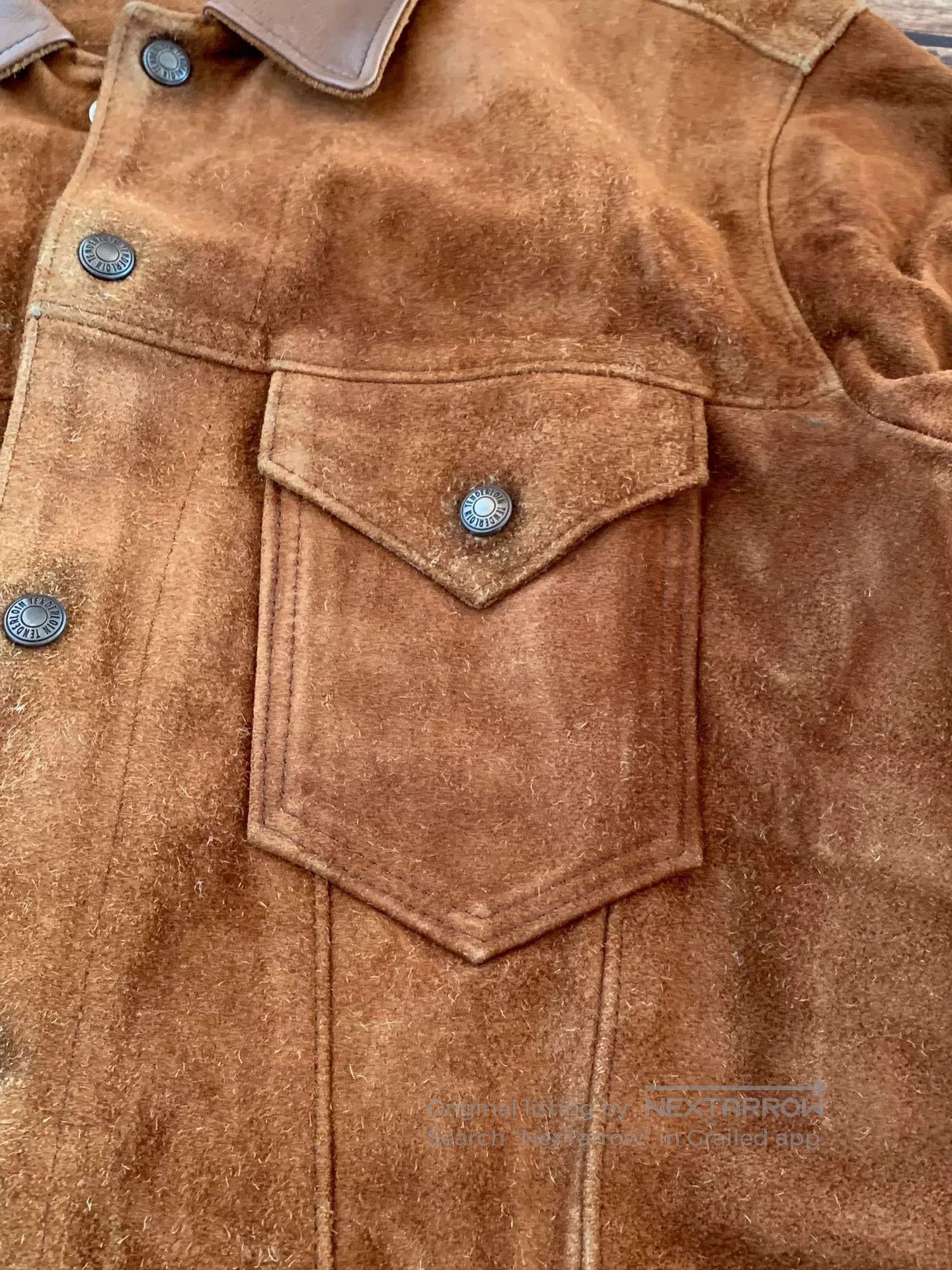 Tenderloin suede jacket with button front and collar. Size US M / EU 48-50 / 2 - 3 Thumbnail