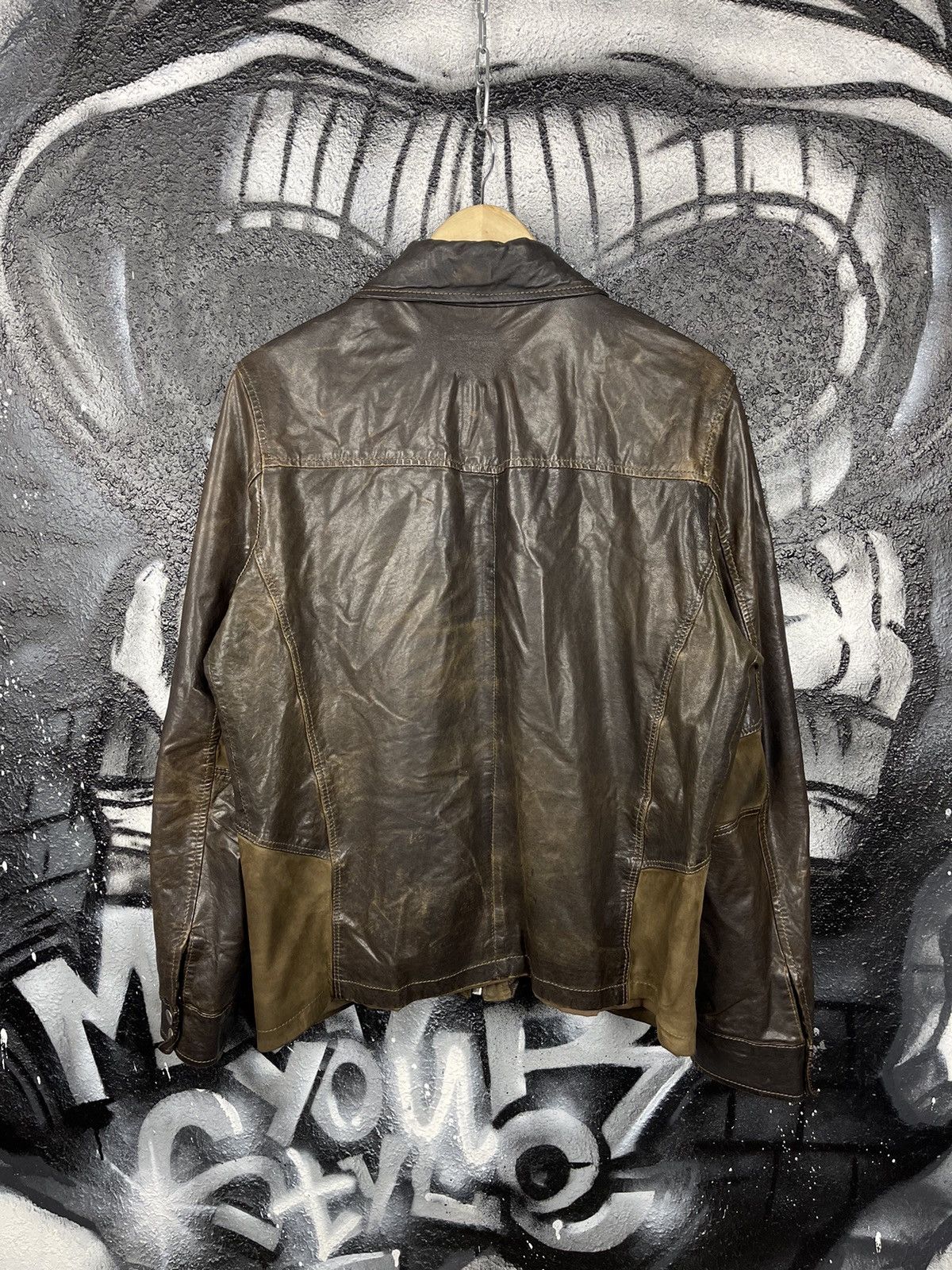 Chevignon Chevignon Registered Product 57 Vintage Brown Full Zip Sheepskin Leather Jacket Size US XL / EU 56 / 4 - 11 Thumbnail