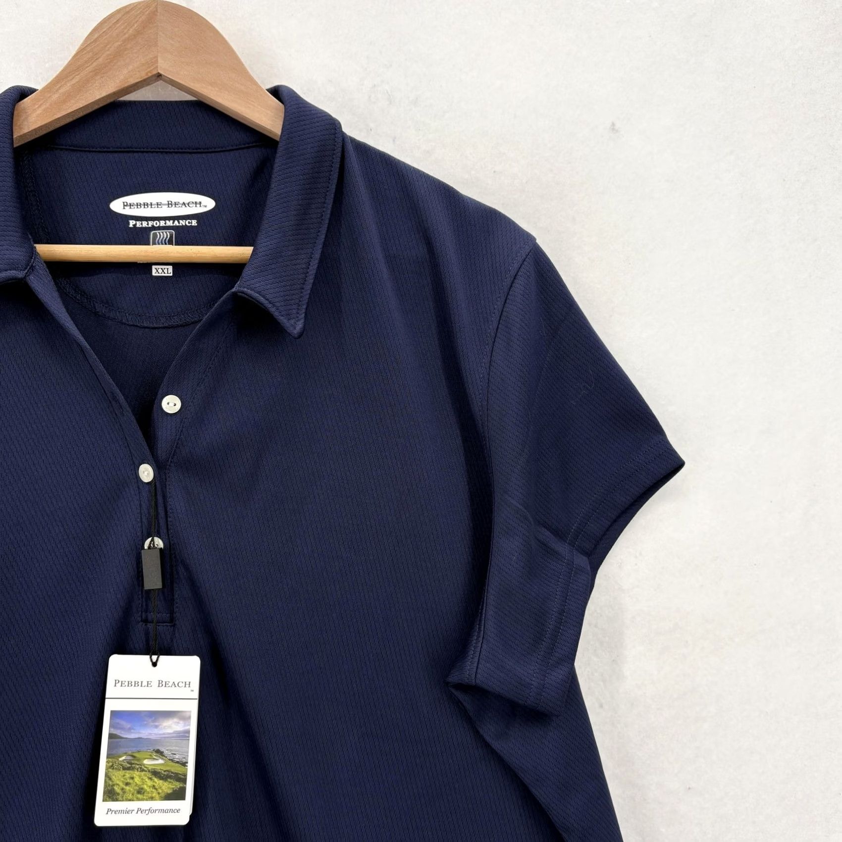 Vintage Pebble Beach Polo Shirt Mens 2XL Navy Blue Premier Performance Golf Sport NWT Size US XXL / EU 58 / 5 - 2 Thumbnail