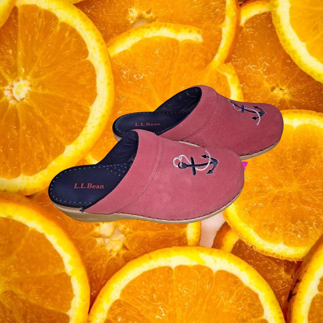 L.L. Bean L.L. Bean Salmon Color Clog Mule Shoe with Anchor on the Fro Size US 6 / IT 36 - 3 Thumbnail