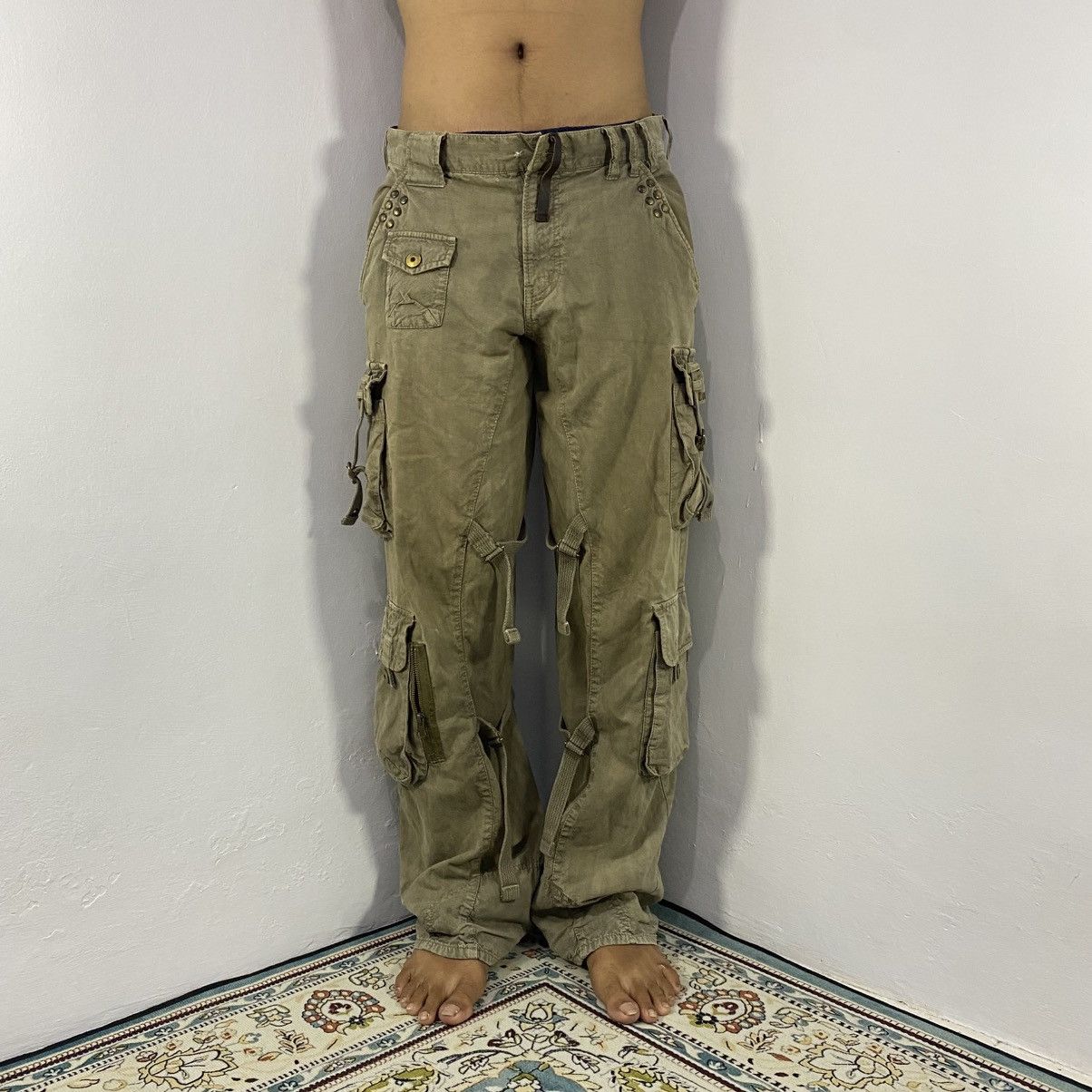 KMRii × Le Grande Bleu (L.G.B.) × PPFM Vintage PPFM “Freedom Of Speech” Bondage Studed Cargo Pants Size US 30 / EU 46 - 2 Thumbnail