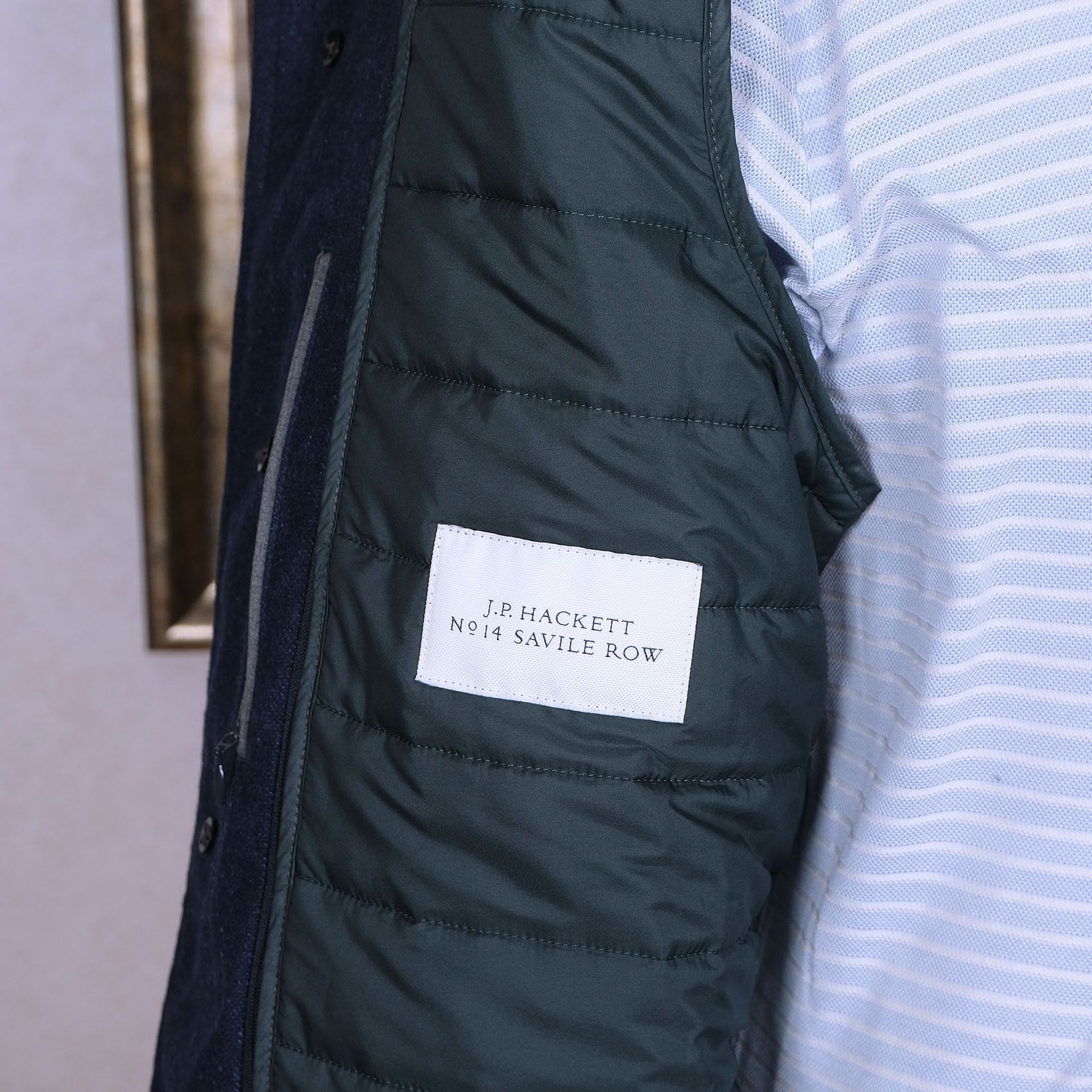 Hackett Hackett, navy blue wool coat, size 40, quilted lining Size US M / EU 48-50 / 2 - 6 Thumbnail