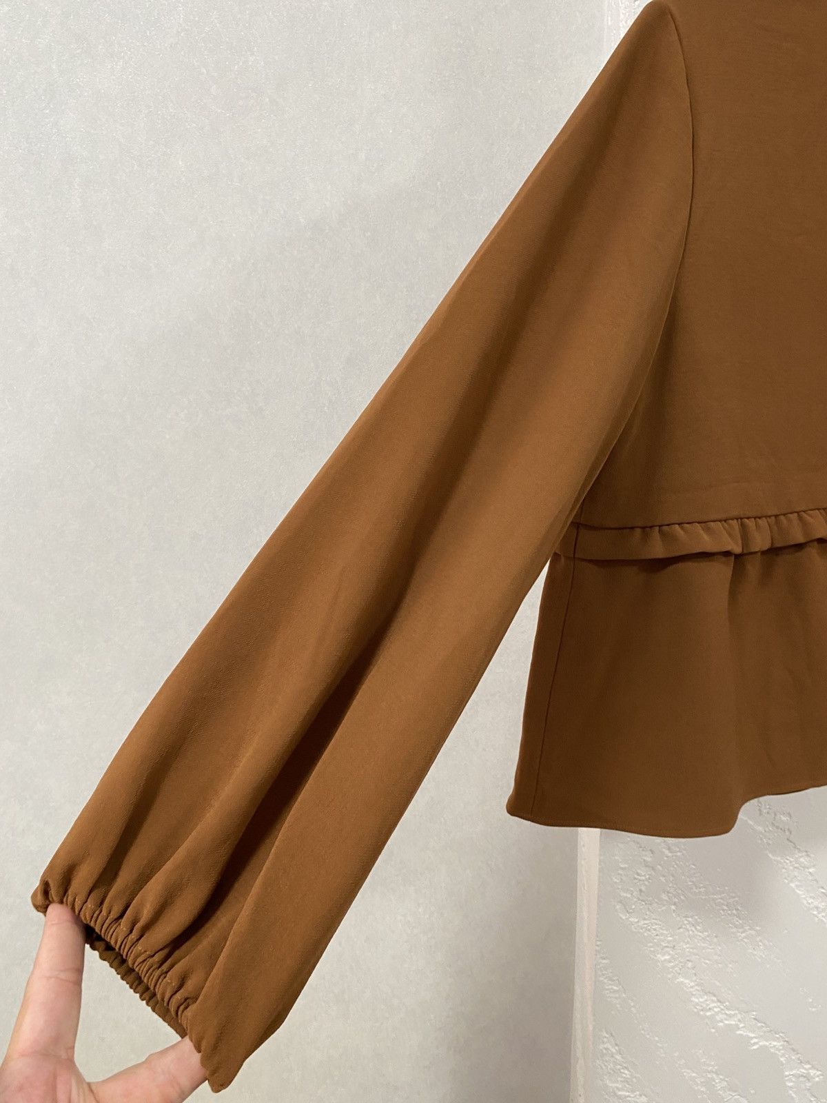 Sezane Sezane Brown Viscose Long Sleeve Bianca Noisette NWT Blouse Size M / US 6-8 / IT 42-44 - 11 Thumbnail