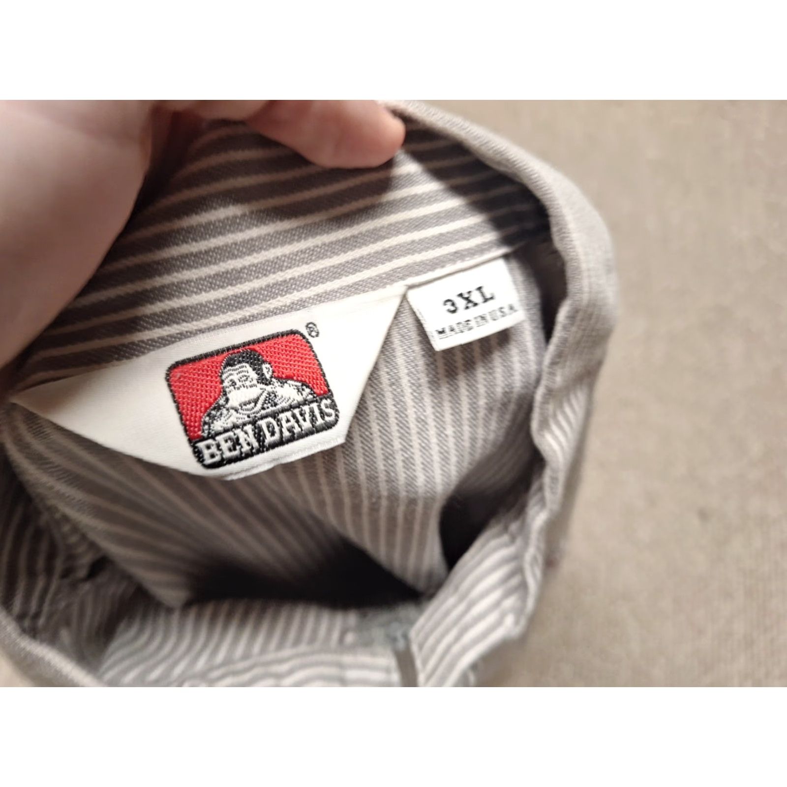 Ben Davis Ben Davis Shirt 3XL Gray Striped USA Made Half Zip Casual Men's Button-Up Short Sleeve Canvas Cotton Blend Polyester Blend Likely Flaws See Photos Size US XXL / EU 58 / 5 - 2 Thumbnail