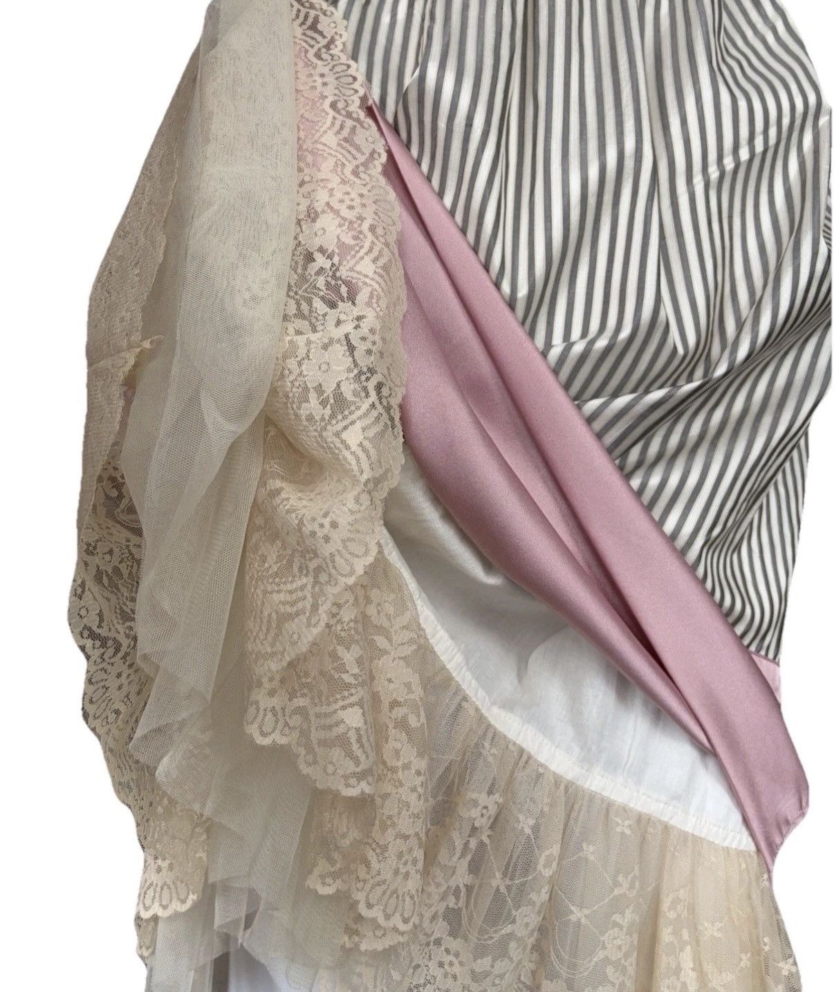 John Galliano John Galliano 2000s Vintage Silk Tulle Striped Dress Size M / US 6-8 / IT 42-44 - 8 Thumbnail