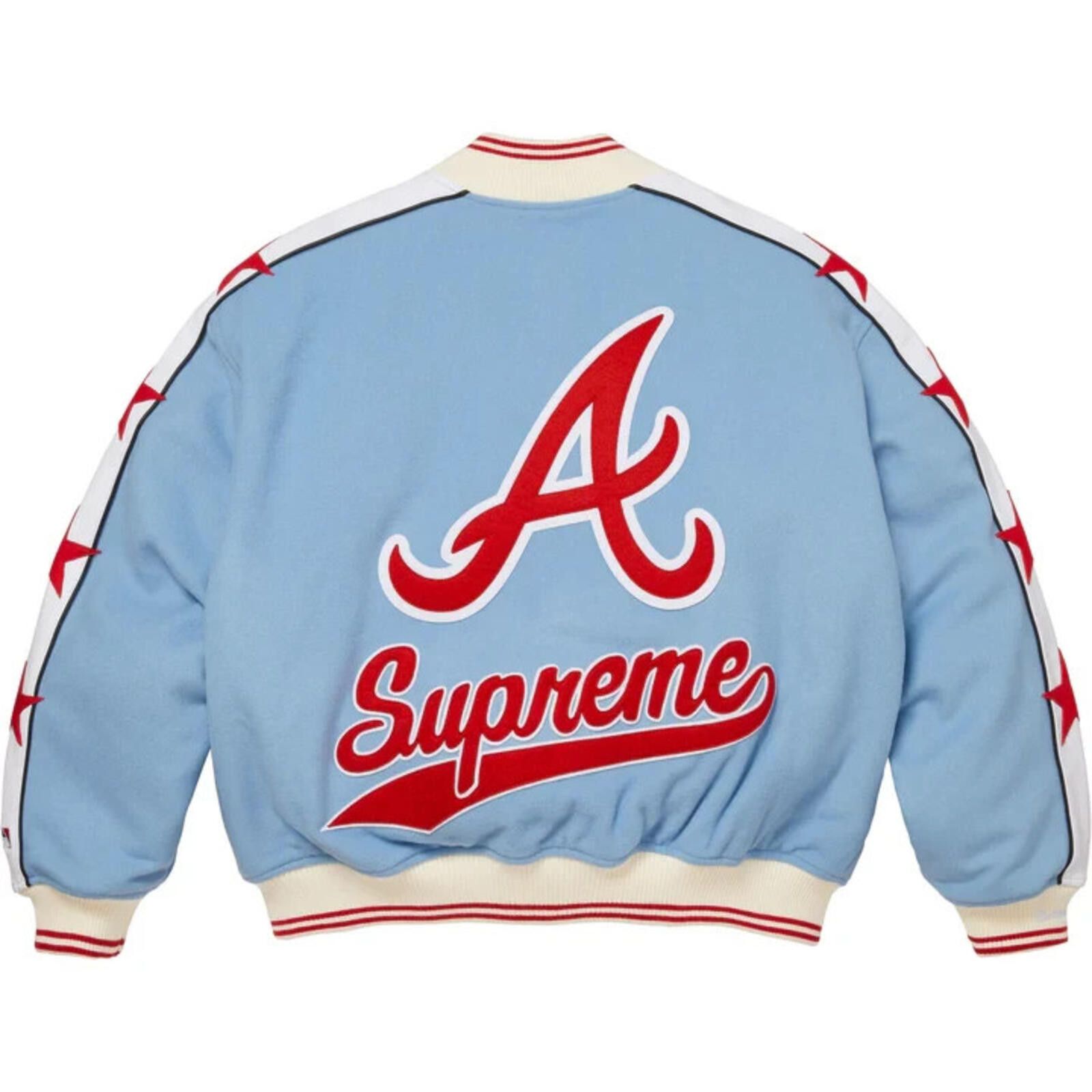 Supreme SS26 Supreme x Mitchell & Ness Varsity Jacket Blue Braves XL Size US XL / EU 56 / 4 - 3 Thumbnail