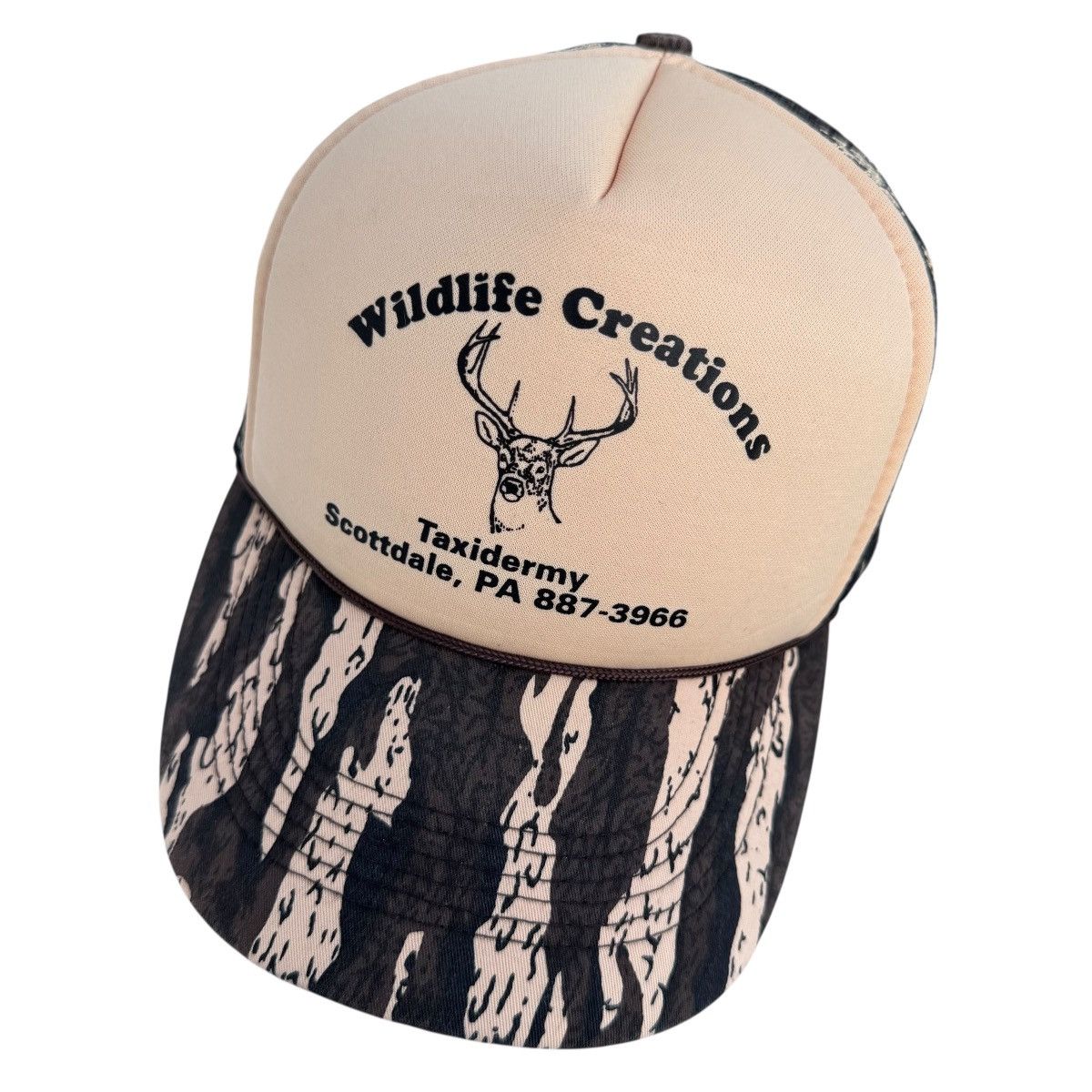 Vintage vintage camo deer graphic country trucker hat Size ONE SIZE - 2 Thumbnail