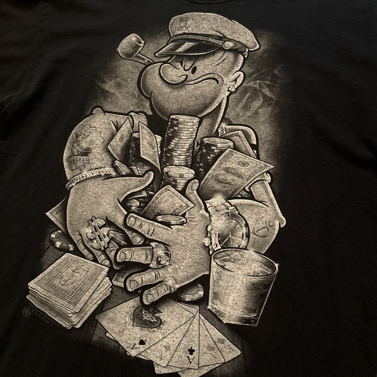 Vintage Vintage y2k "Gangsta Popeye" graphic shirt Size US L / EU 52-54 / 3 - 3 Thumbnail