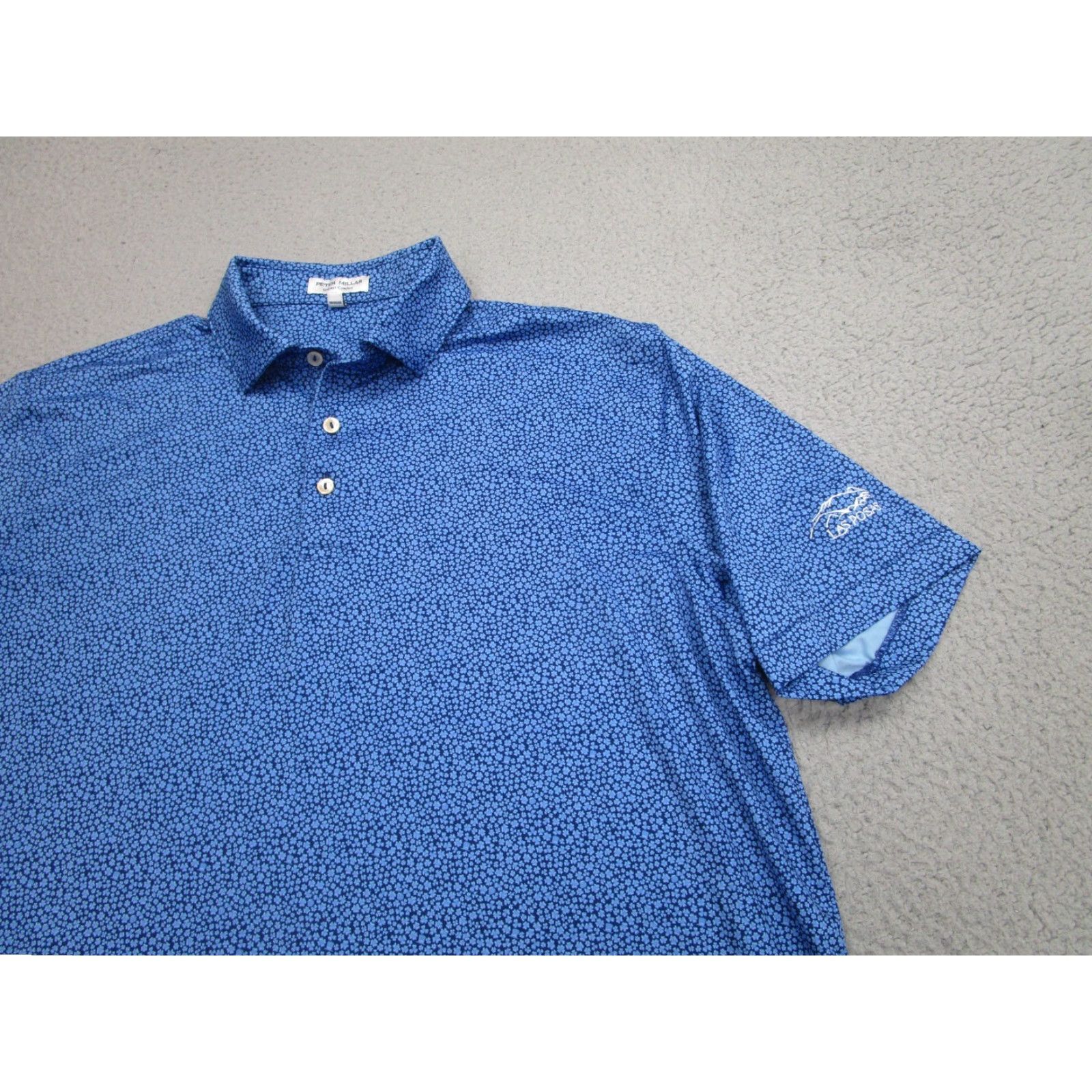 Peter Millar Peter Millar Polo Shirt Mens L Golf Casual Short Sleeve Blue Floral Performance Stretch Lightweight Breathable Logo Size US L / EU 52-54 / 3 - 2 Thumbnail