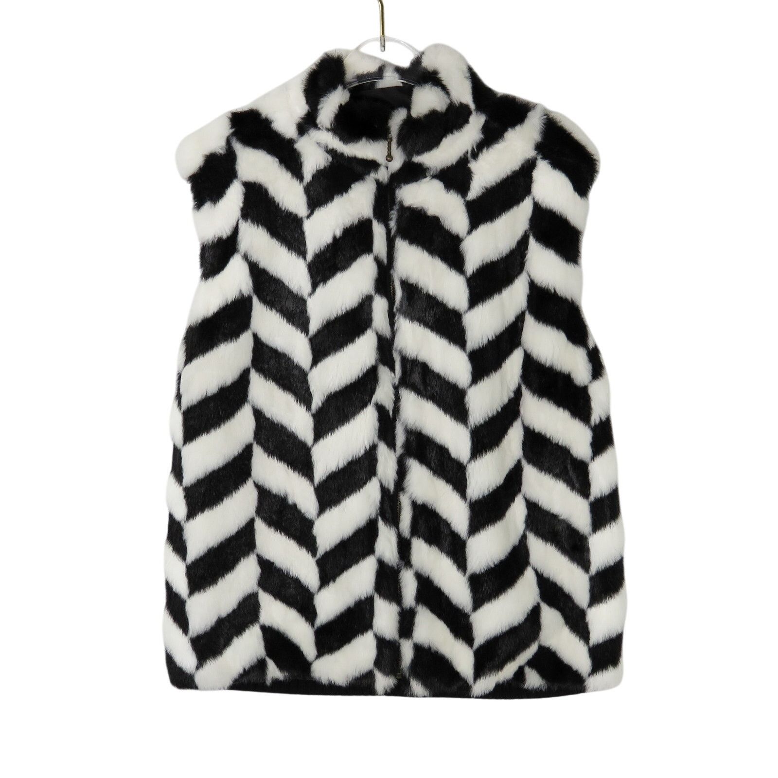 Vintage Vintage Vest Black & White Checkered Faux Fur Vest Medium Size M / US 6-8 / IT 42-44 - 6 Thumbnail