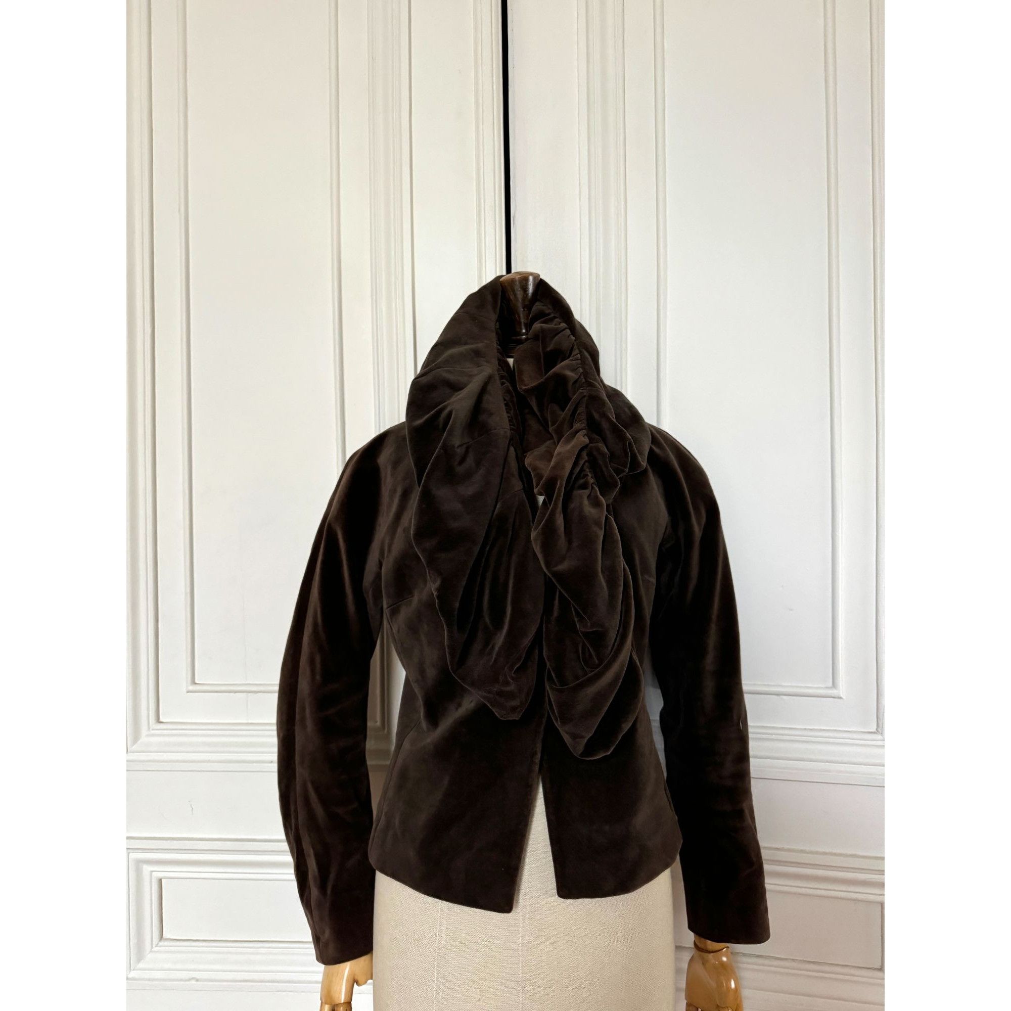 Dries Van Noten 1990s Brown Velvet Jacket Size M / US 6-8 / IT 42-44 - 3 Thumbnail
