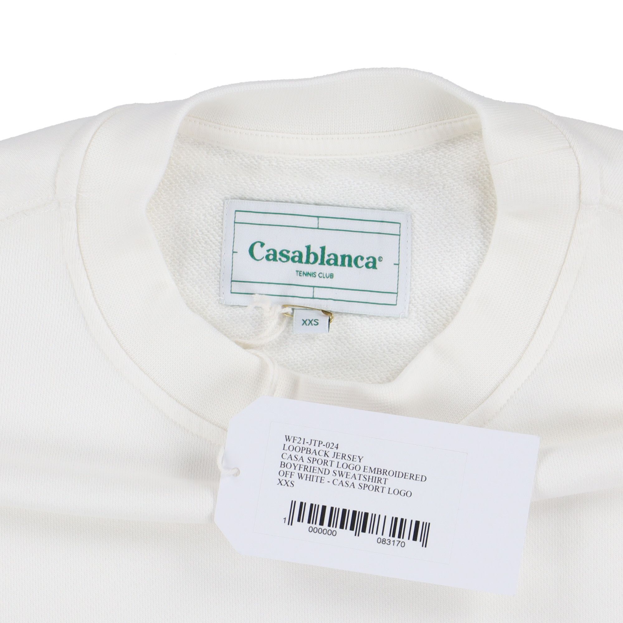 Casablanca Cream Embroidered Sport Logo Oversized Sweatshirt Size US XXS / EU 40 - 5 Thumbnail