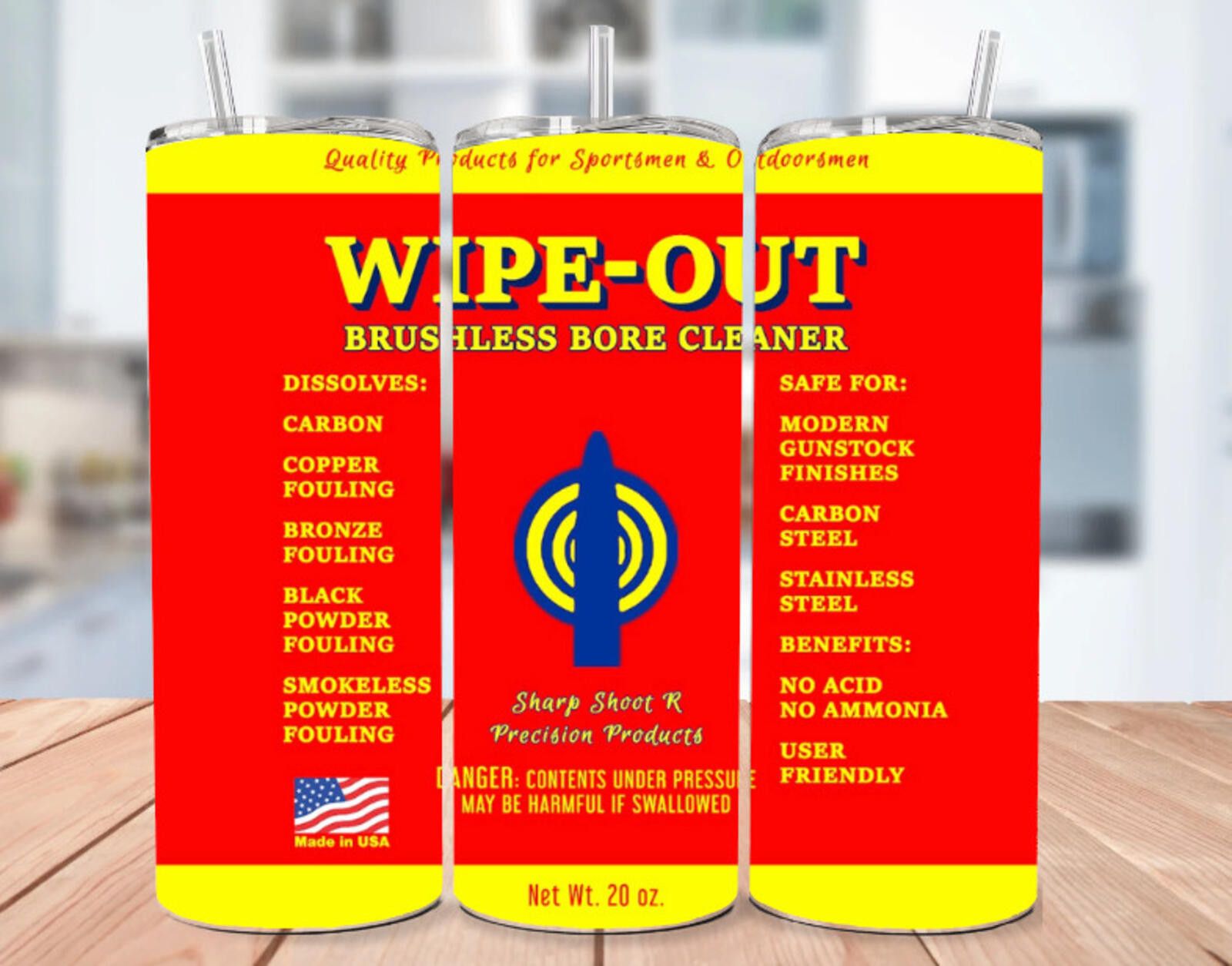 The Unbranded Brand Wipe-Out Bore Cleaner Stainless Steel Tumbler 20 Oz Size ONE SIZE - 1 Thumbnail