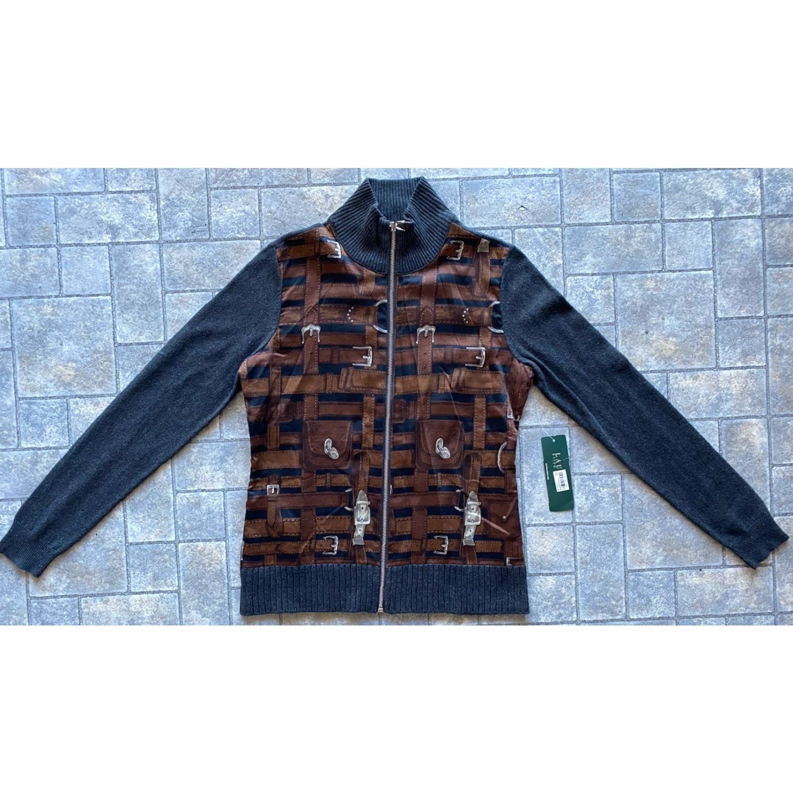 Ralph Lauren LauRen Ralph Lauren Silk Cashmere Women’s Long Sleeve Belts Graphic Shirt Sweater S Multicolor Full Zip Womens Size S / US 4 / IT 40 - 2 Thumbnail