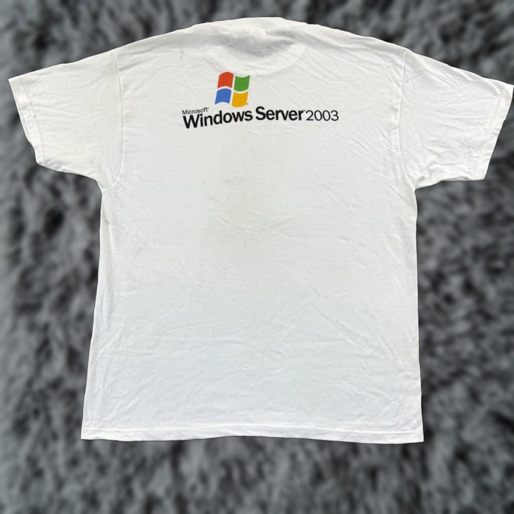 Fruit Of The Loom VINTAGE Microsoft Shirt Mens XL White Windows Server 2003 Short Sleeve Tech Y2K Logo Graphic Print 80s 90s USA USA Mens XL White Size US XL / EU 56 / 4 - 1 Thumbnail