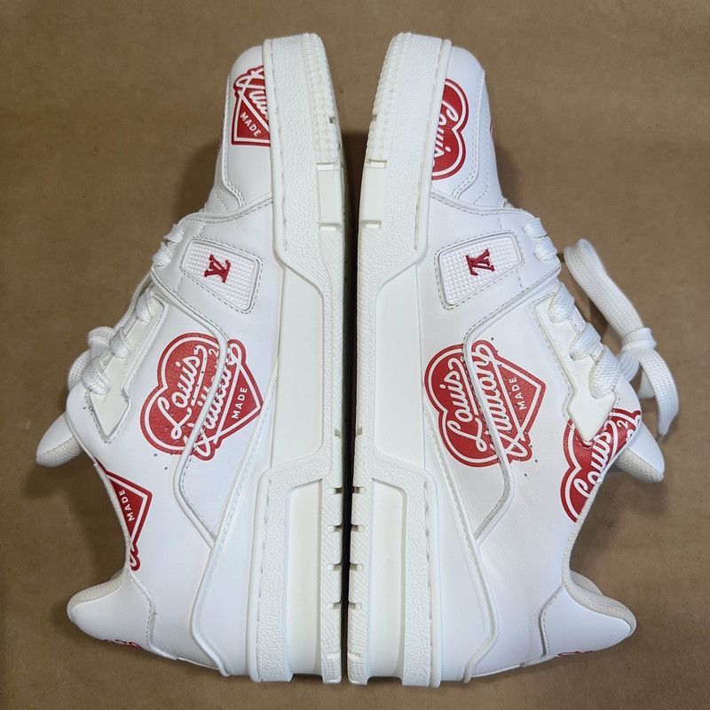 Louis Vuitton Nigo x LOUIS VUITTON White Red Low-Top Trainers -2508 Size US 6.5 / EU 39-40 - 8 Thumbnail